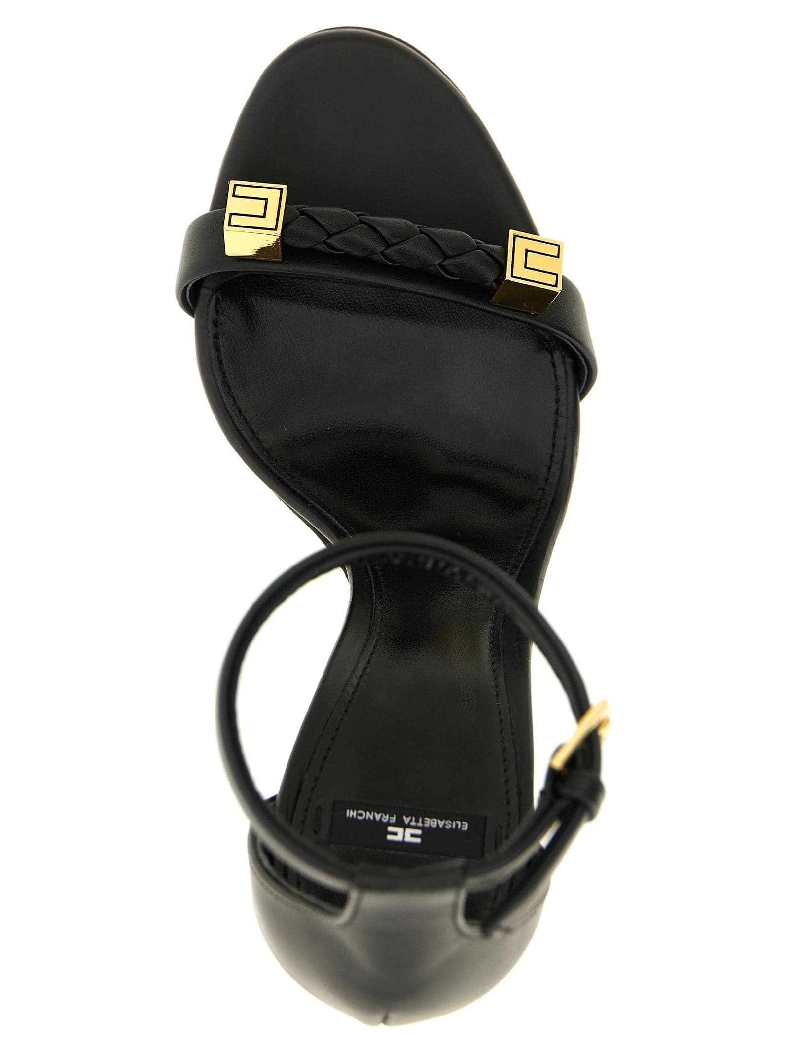 Elisabetta Franchi Black Leather Stiletto Heel Sandals - 4