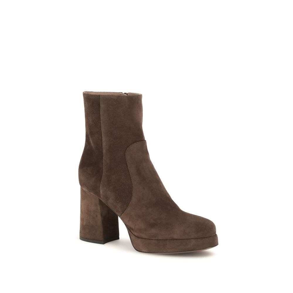 Valentino Garavani Brown Calf Leather Bos Taurus Ankle Boots - 2