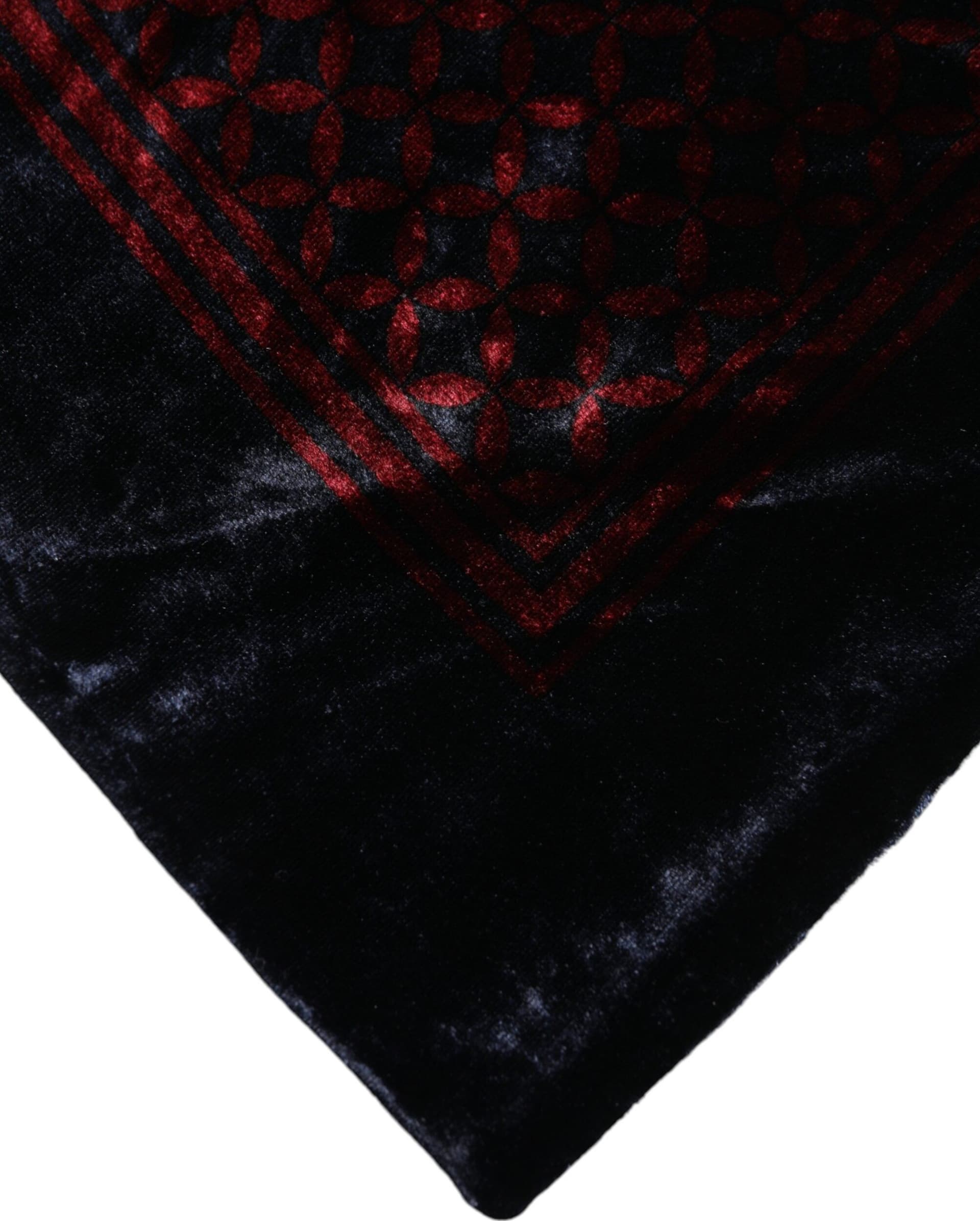 Dolce & Gabbana Black Red Viscose Square Men Foulard Scarf - 4