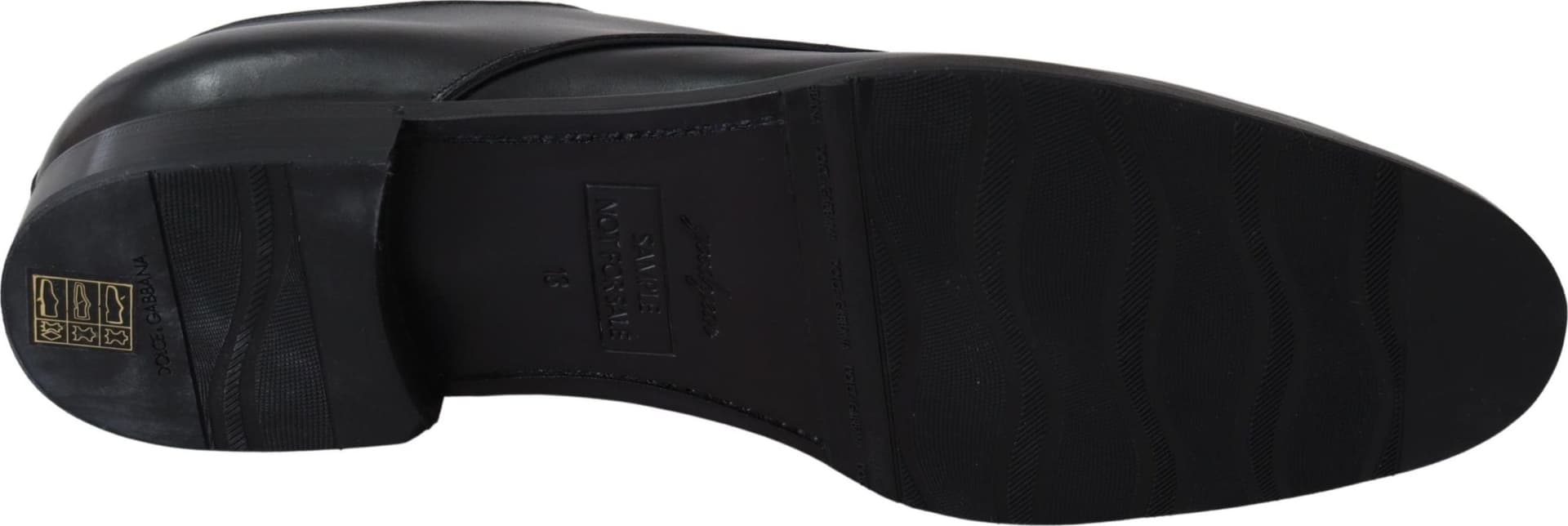 Dolce & Gabbana Black Leather SARTORIA Hand Made Shoes - 7