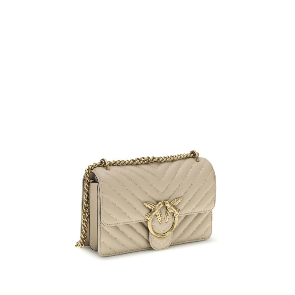 PINKO Beige Calf Leather Bos Taurus Shoulder Bag - 2