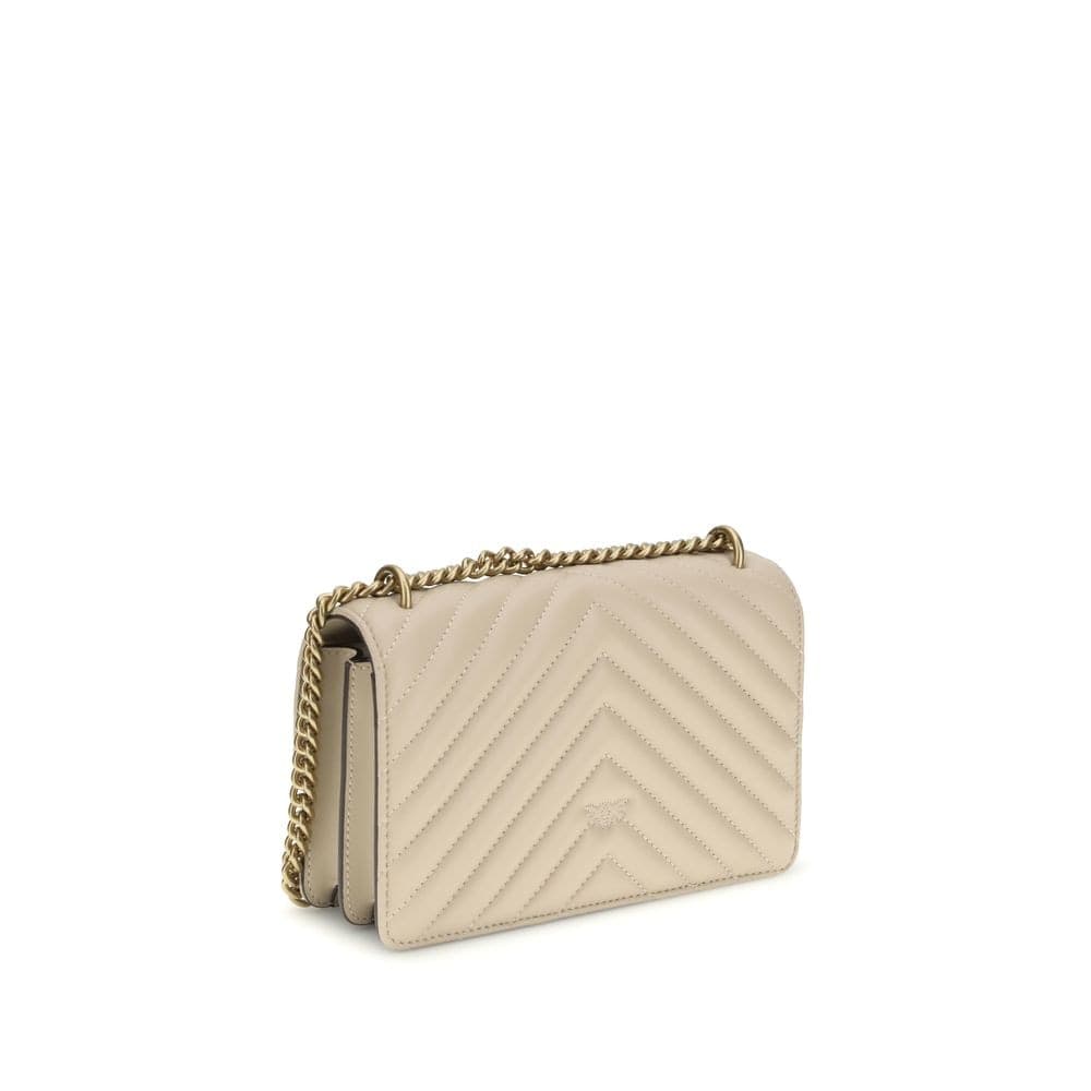 PINKO Beige Calf Leather Bos Taurus Shoulder Bag - 3