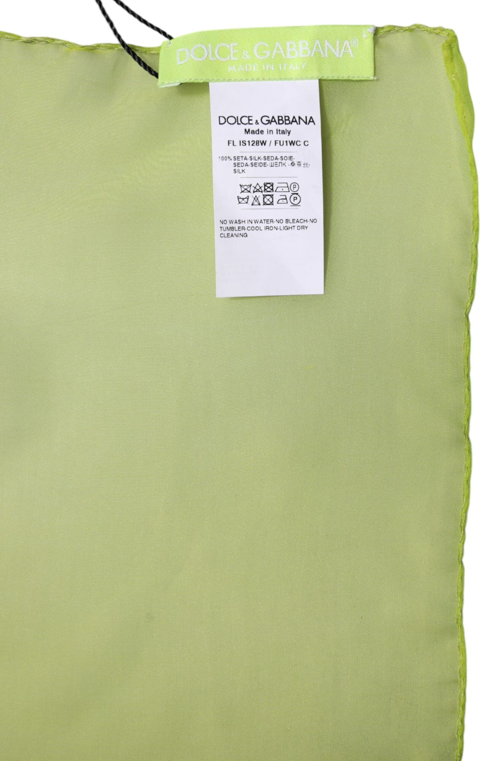 Dolce & Gabbana Green Silk Rectangle Wrap Shawl Neck Warmer Scarf - 6