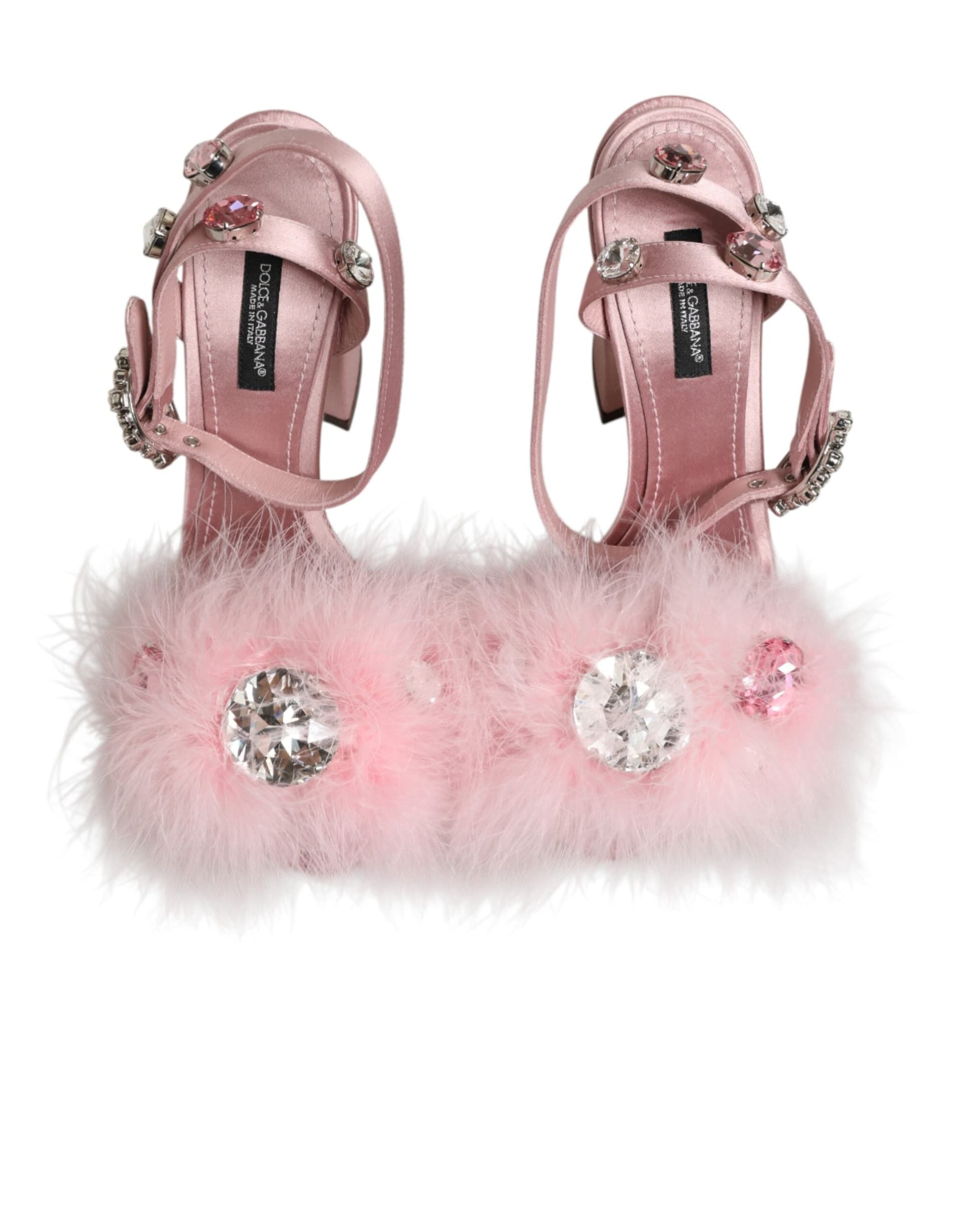 Dolce & Gabbana Pink Sequined Ankle Strap Sandals Shoes - 2