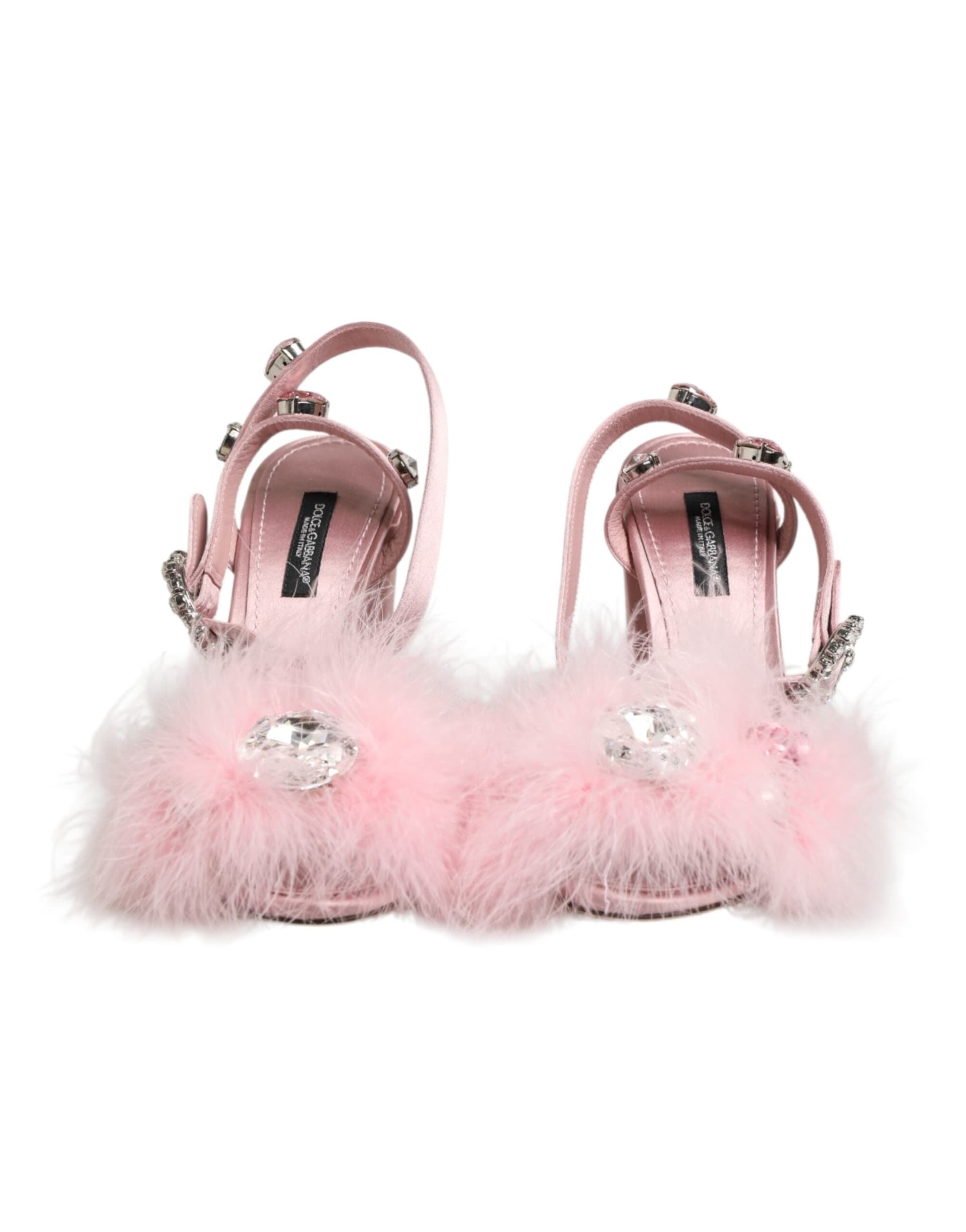 Dolce & Gabbana Pink Sequined Ankle Strap Sandals Shoes - 2