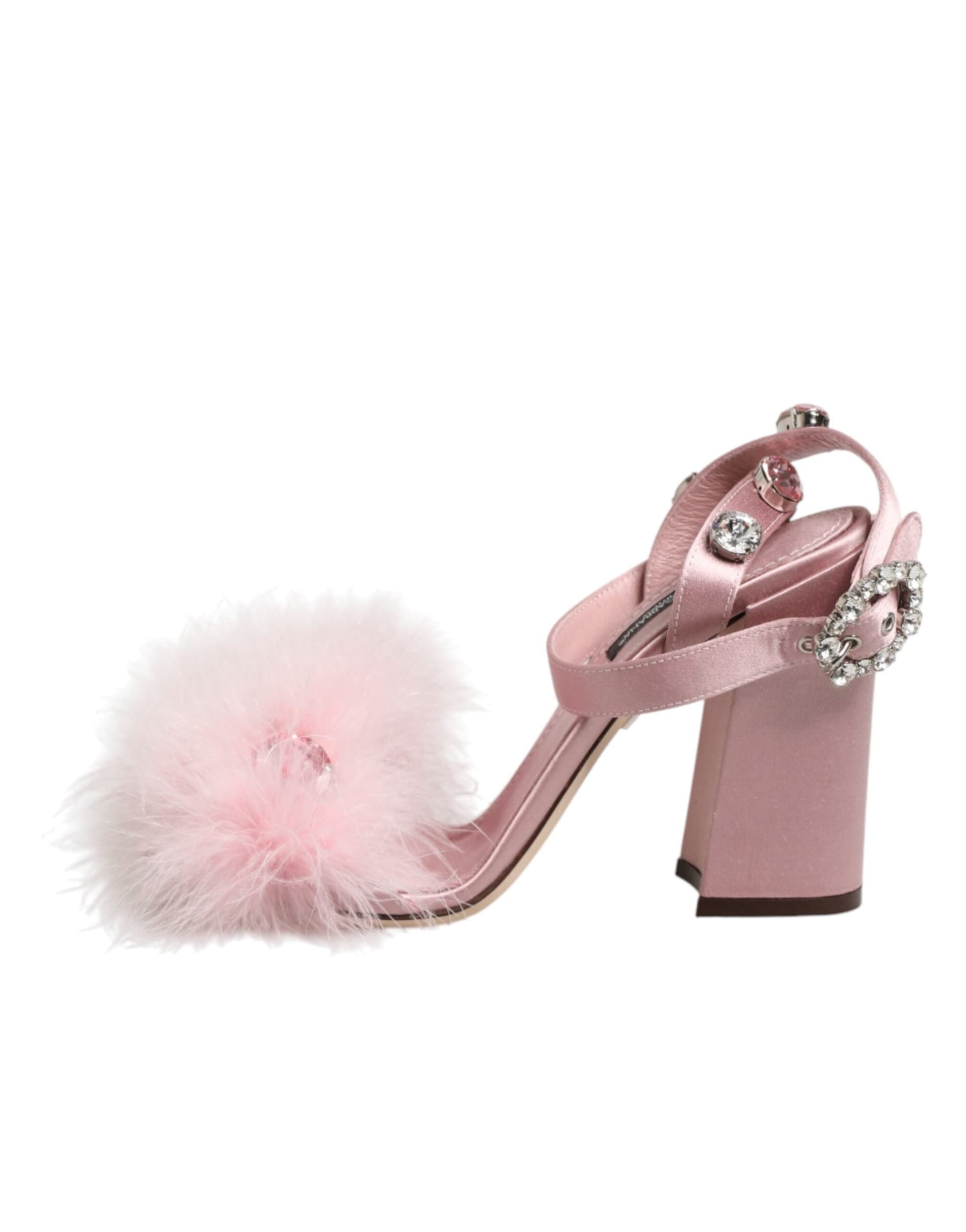 Dolce & Gabbana Pink Sequined Ankle Strap Sandals Shoes - 5