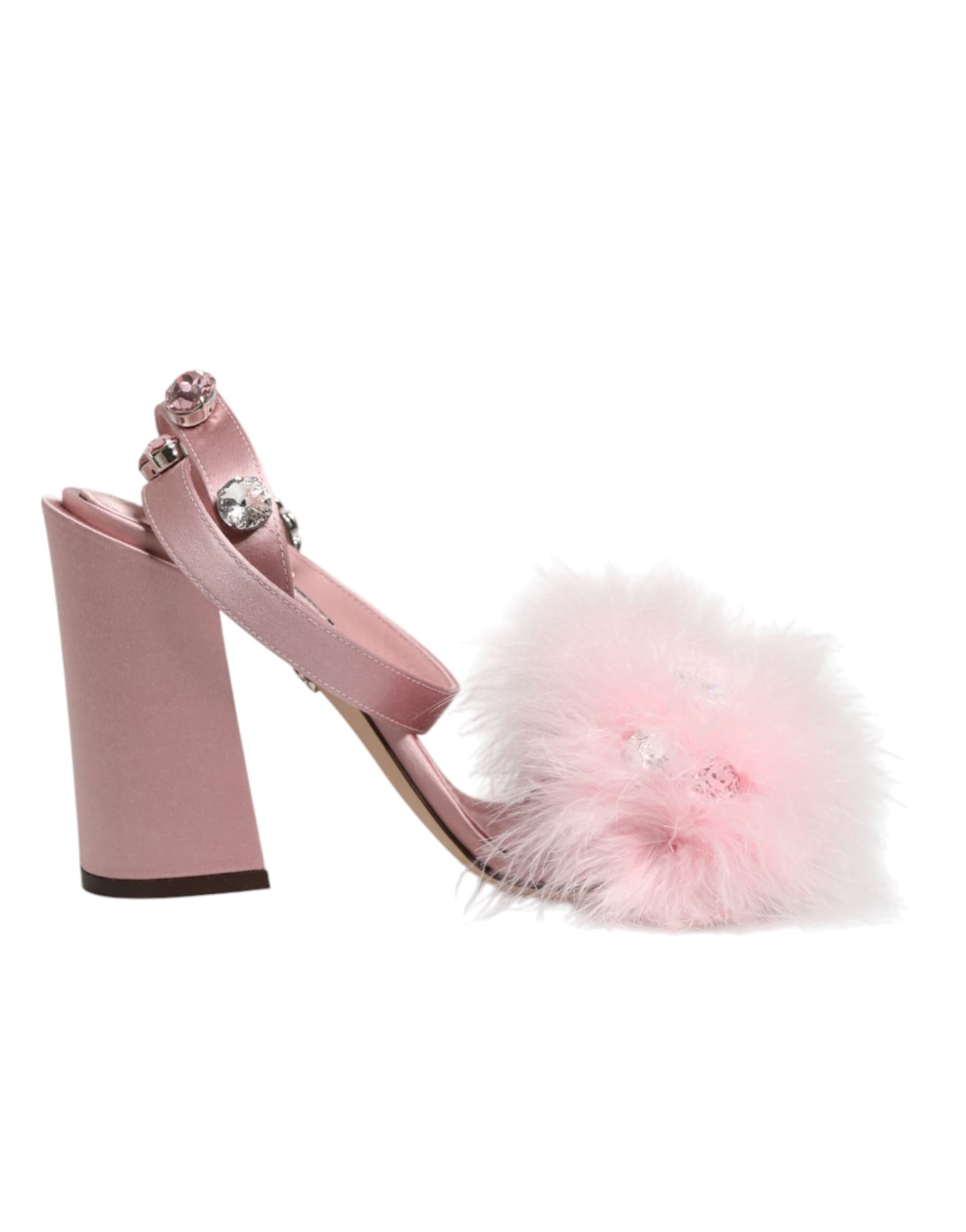 Dolce & Gabbana Pink Sequined Ankle Strap Sandals Shoes - 6