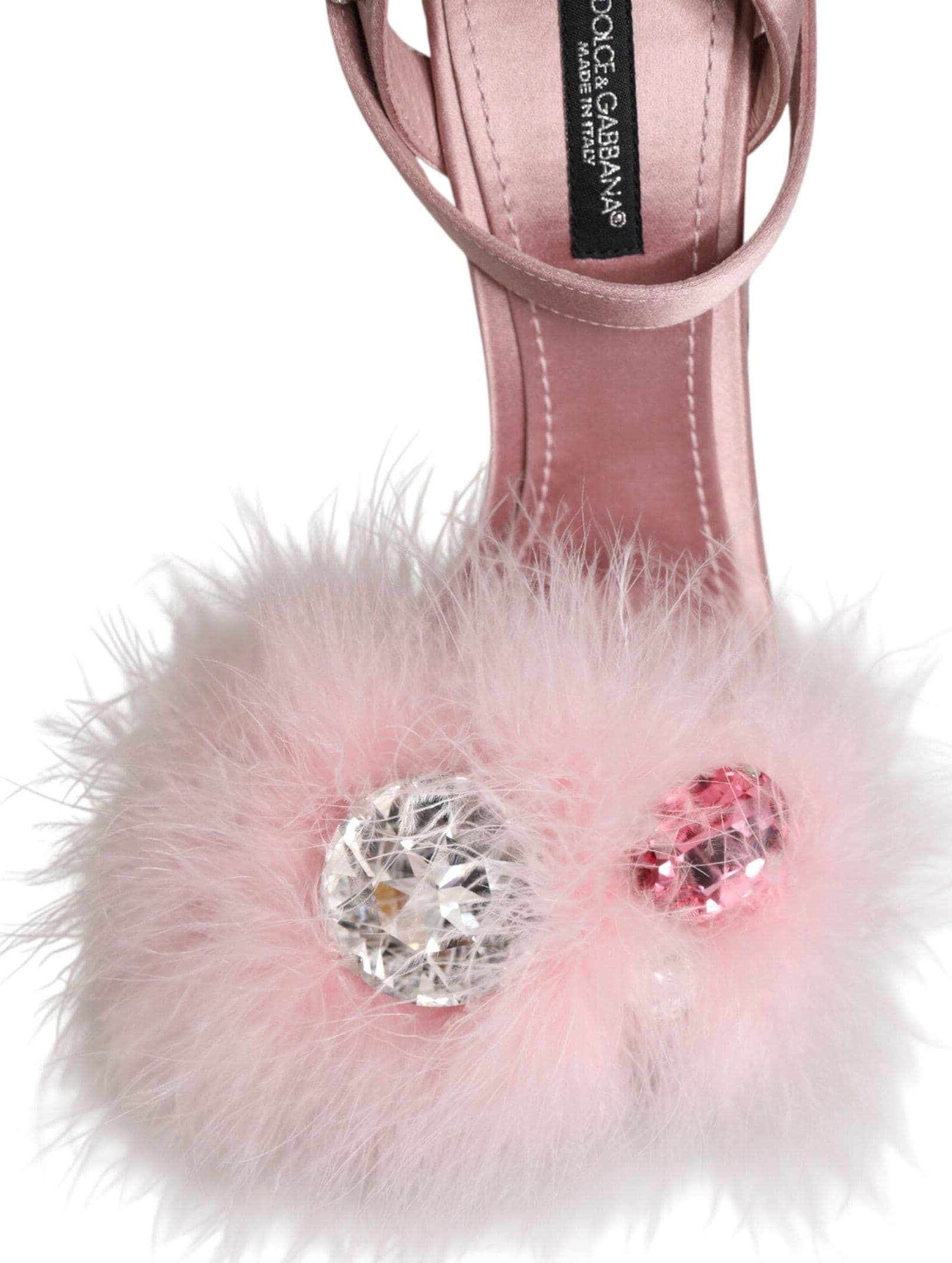 Dolce & Gabbana Pink Sequined Ankle Strap Sandals Shoes - 8