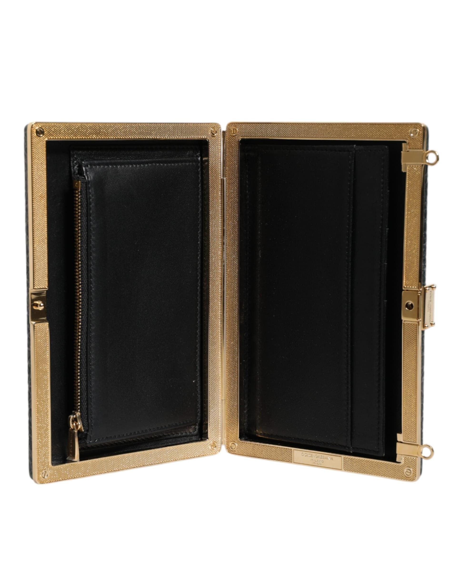 Dolce & Gabbana Black Leather Clutch Evening Crossbody Bag - 7