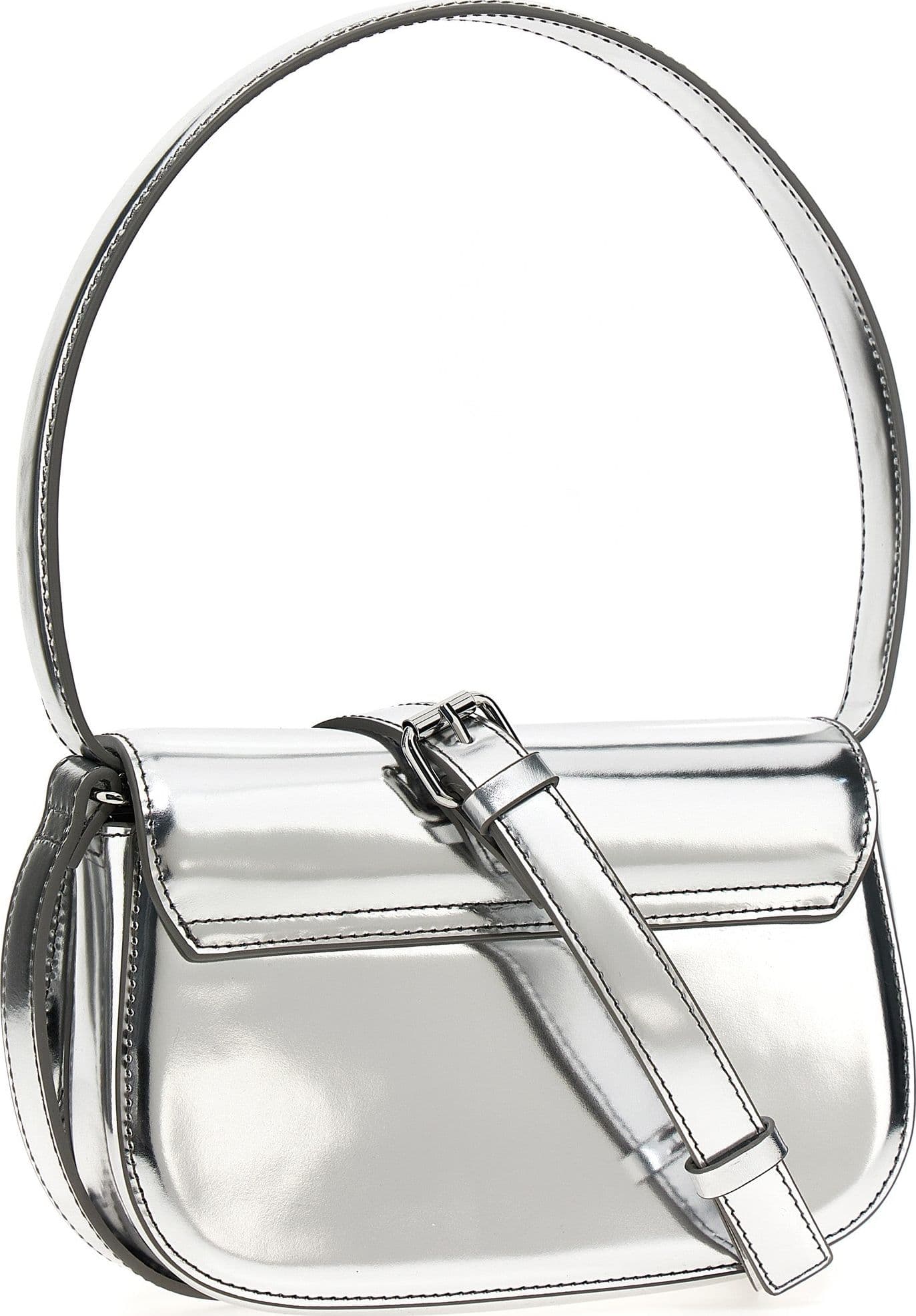 Diesel Silver Cowhide Shoulder Bag - 2