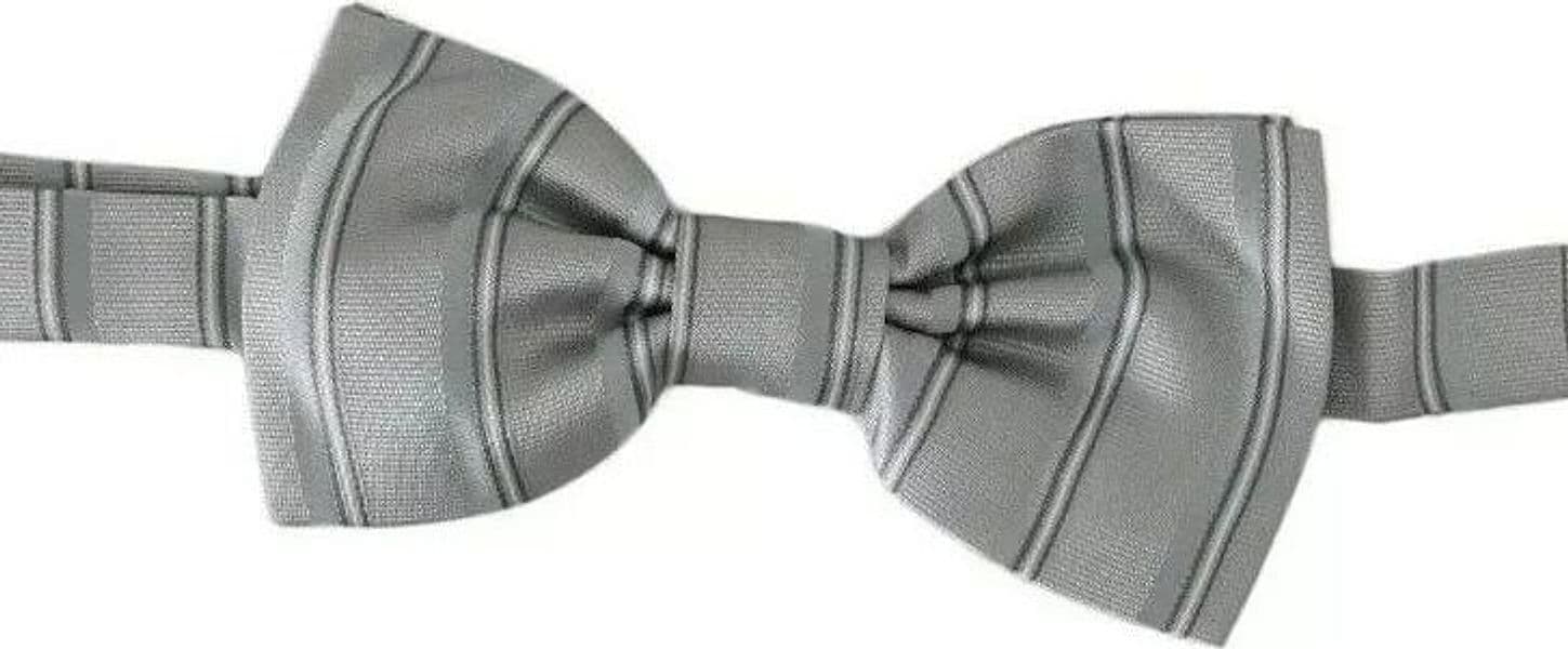 Dolce & Gabbana Light Gray Lining Adjustable Neck Butterfly Bow Tie - 2