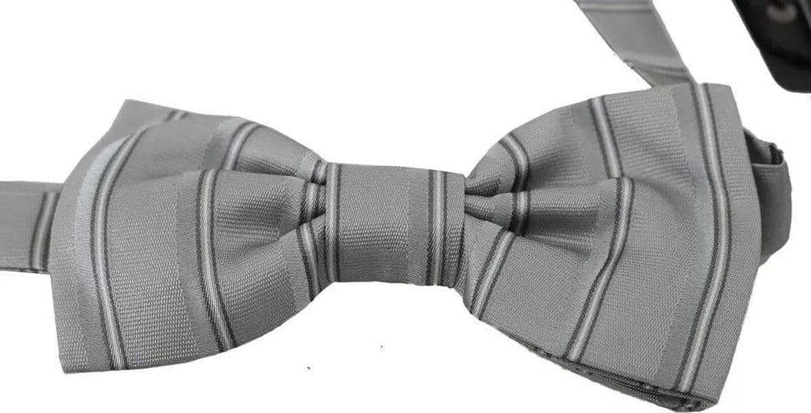 Dolce & Gabbana Light Gray Lining Adjustable Neck Butterfly Bow Tie - 3