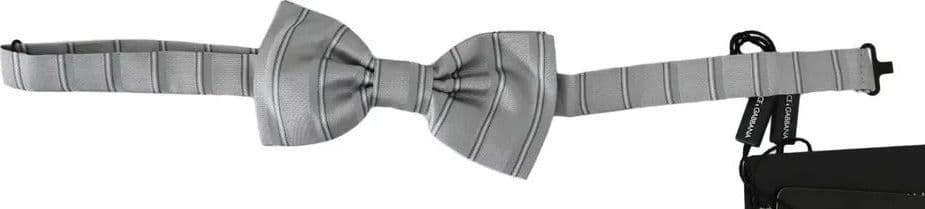 Dolce & Gabbana Light Gray Lining Adjustable Neck Butterfly Bow Tie - 4