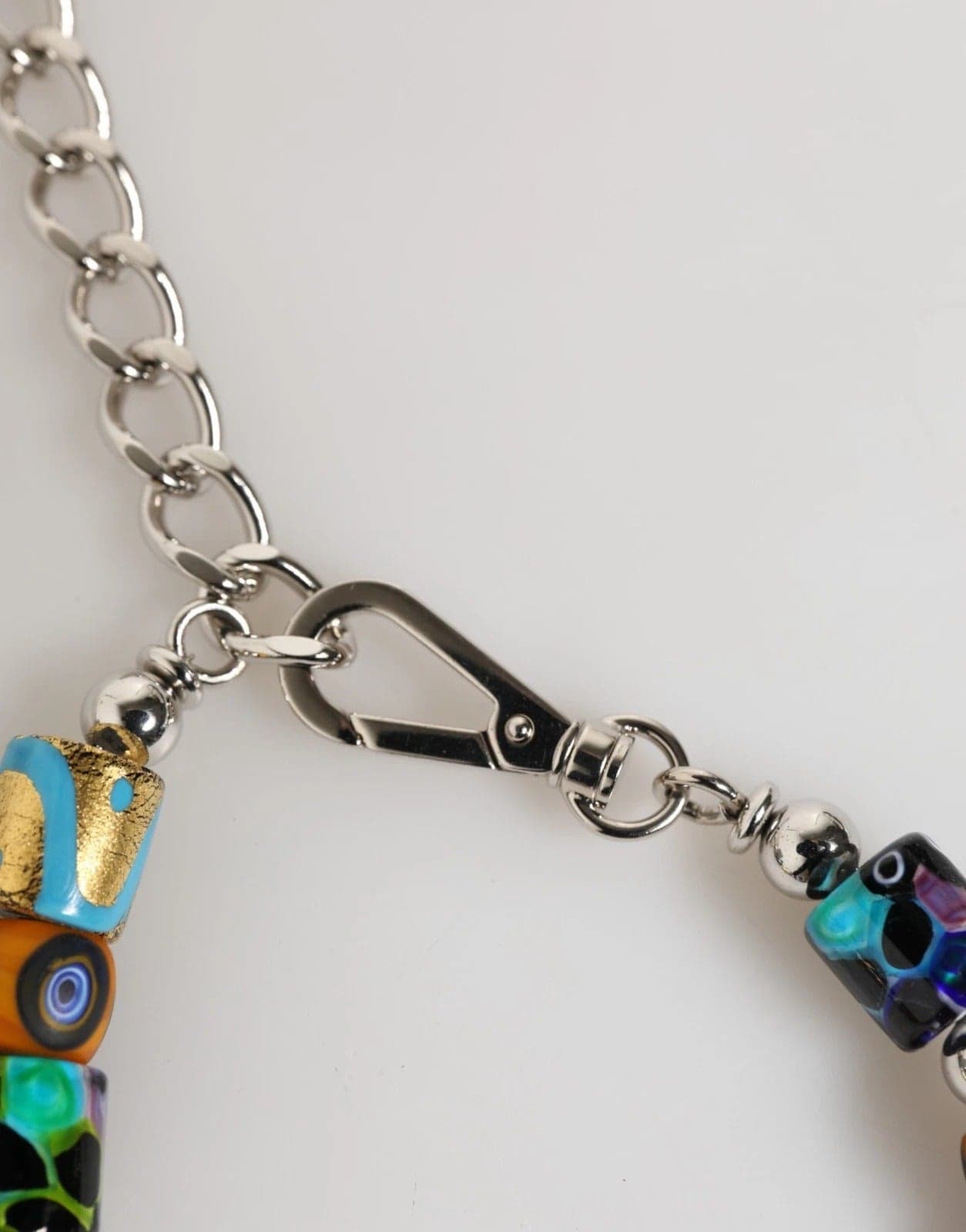 Dolce & Gabbana Multicolor Murano Glass Beads Brass Zamak Necklace - 5