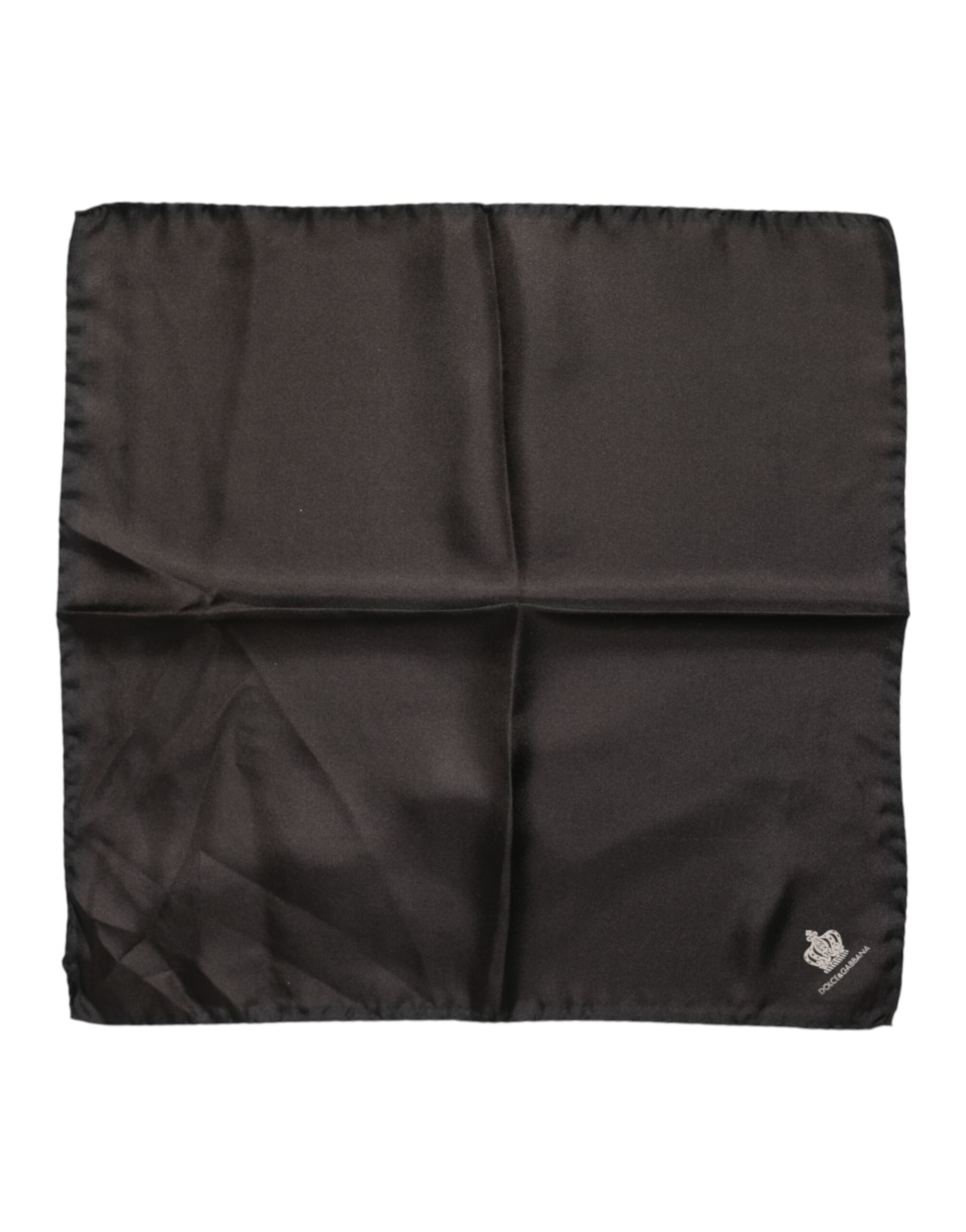 Dolce & Gabbana Brown DG Crown Silk Square Men Foulard Scarf - 2