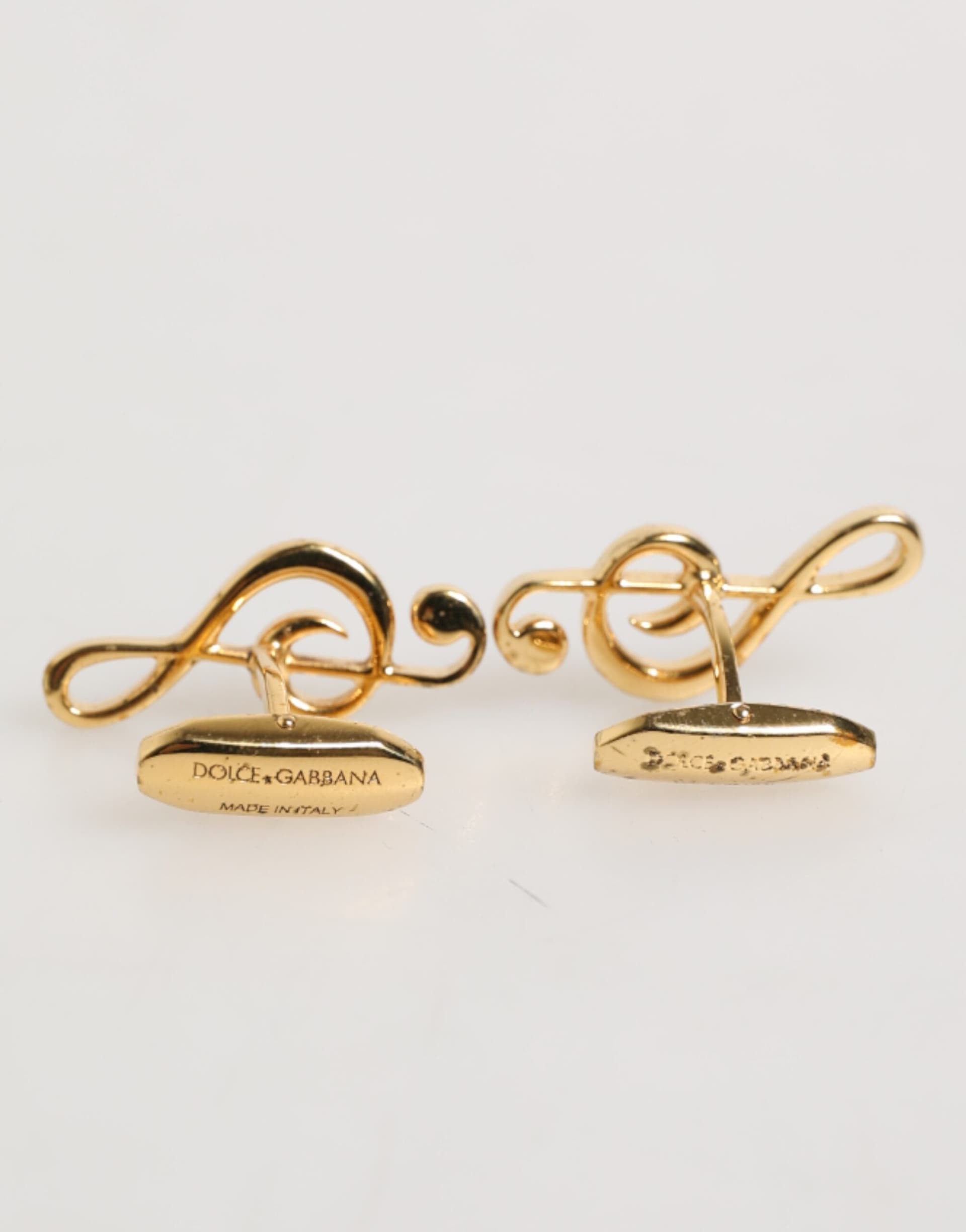 Dolce & Gabbana Gold Musical Note Metal Brass Pin Men Accessory Cufflinks - 4