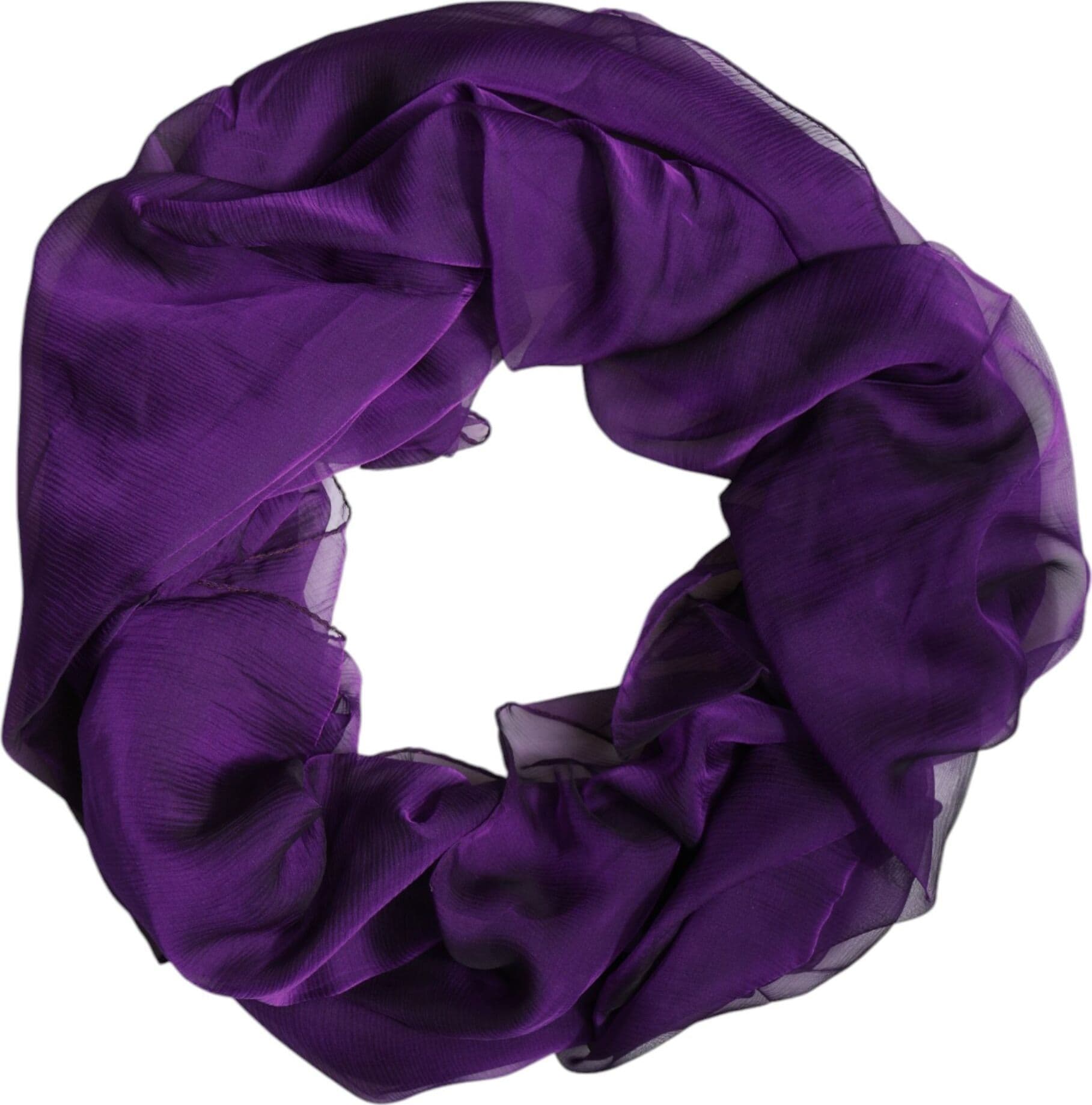 Dolce & Gabbana Purple Silk Rectangle Wrap Shawl Scarf - 2