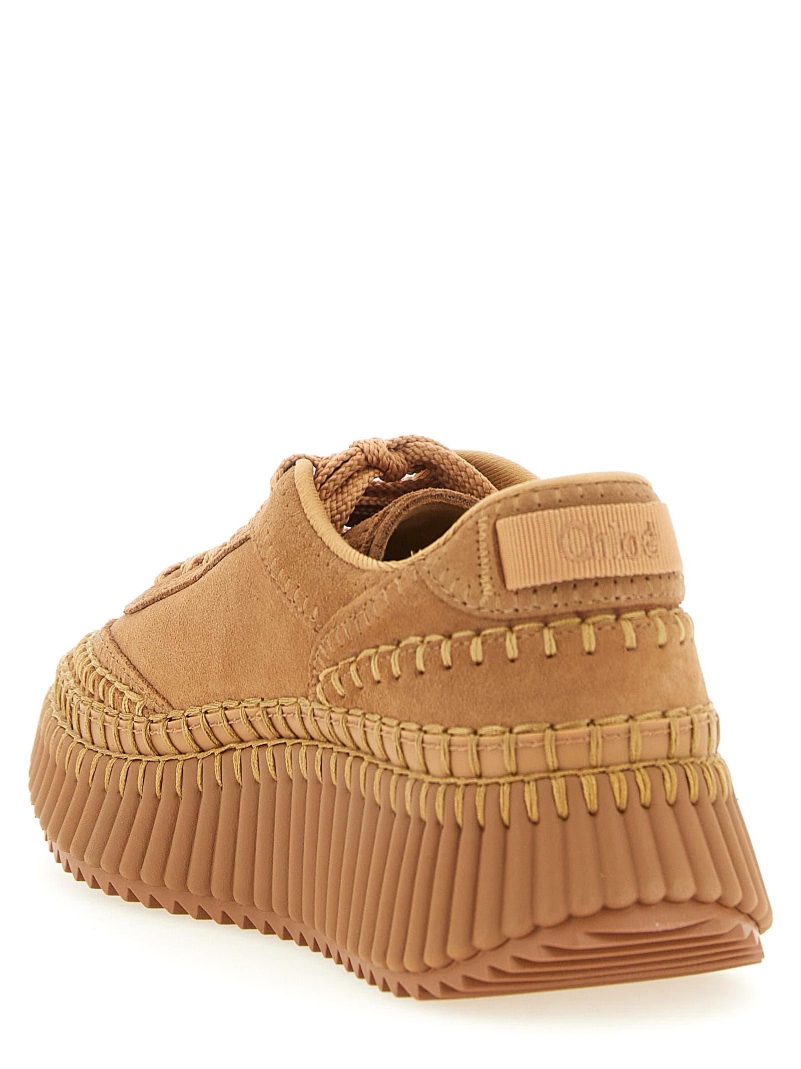 Chloé Beige Polyester Platform Sneakers - 3