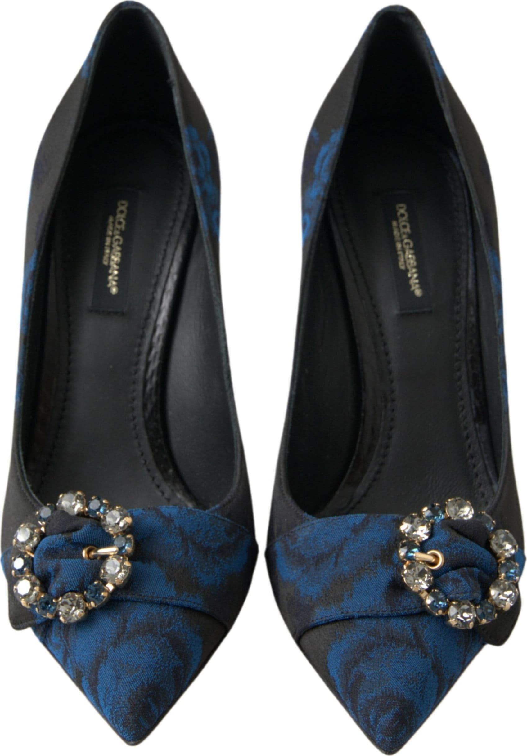 Dolce & Gabbana Blue Floral Ayers Crystal Pumps Shoes - 4