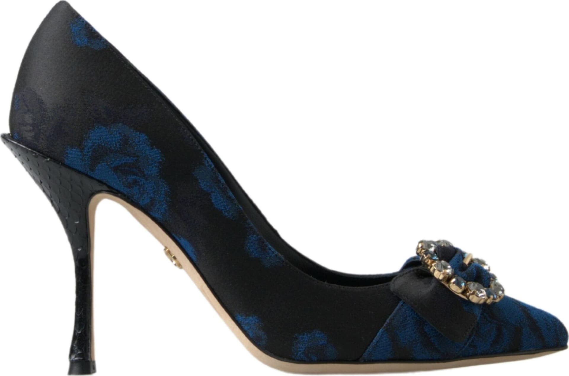 Dolce & Gabbana Blue Floral Ayers Crystal Pumps Shoes - 6
