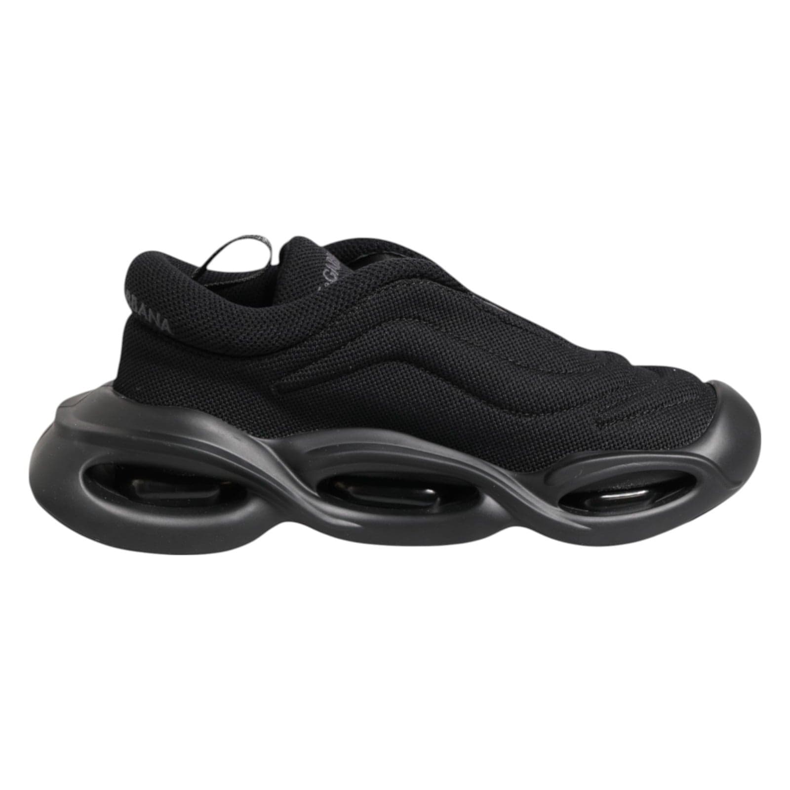 Dolce & Gabbana Black Slip On Low Top Wave Sneakers Shoes - 2