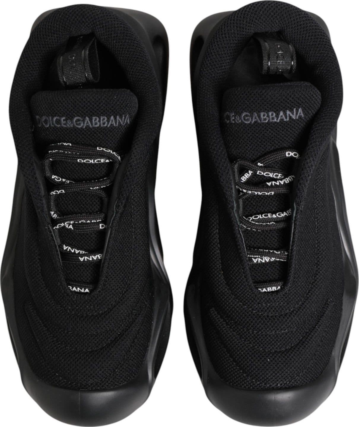 Dolce & Gabbana Black Slip On Low Top Wave Sneakers Shoes - 3