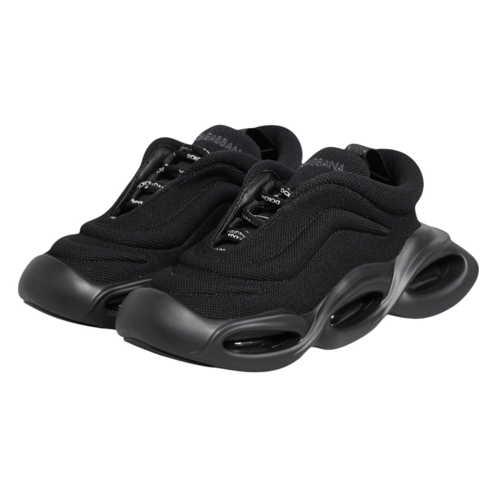Dolce & Gabbana Black Slip On Low Top Wave Sneakers Shoes - 4