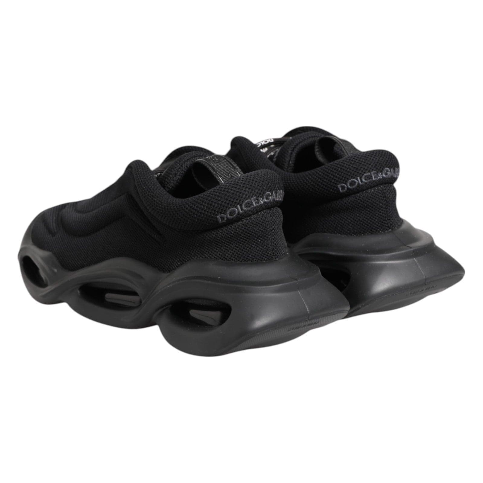 Dolce & Gabbana Black Slip On Low Top Wave Sneakers Shoes - 5