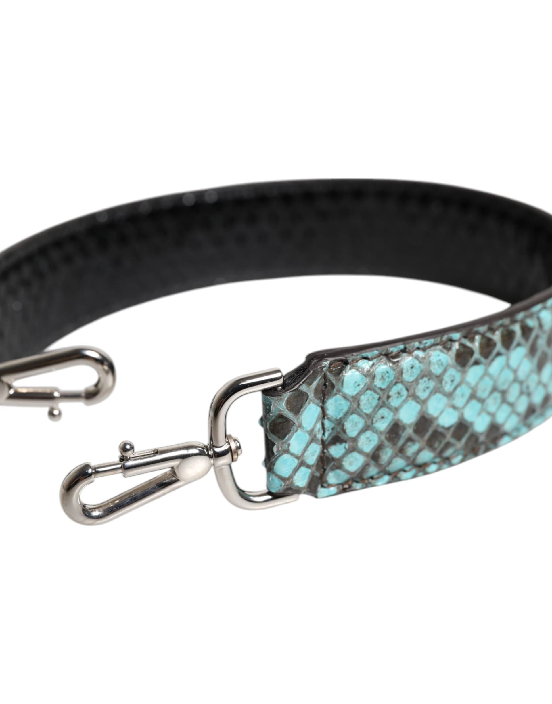 Dolce & Gabbana Black Blue Exotic Leather Bag Shoulder Strap - 3