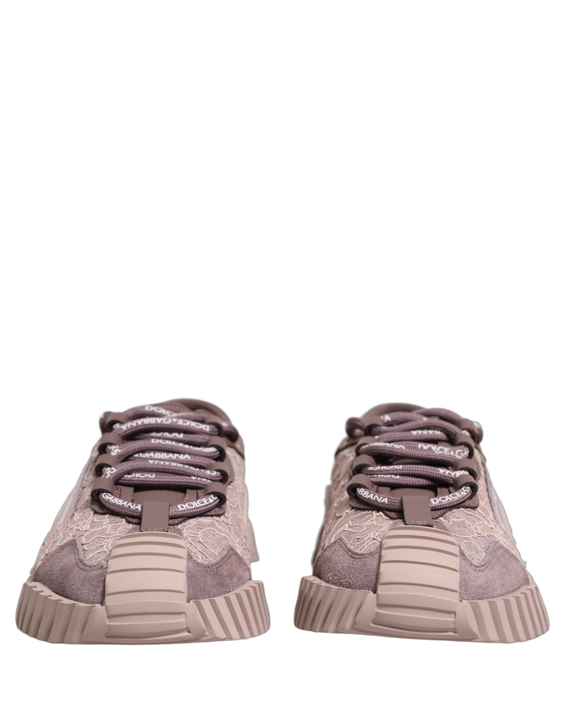 Dolce & Gabbana Pink Lace NS1 Low Top Sneaker Sports Shoes - 2