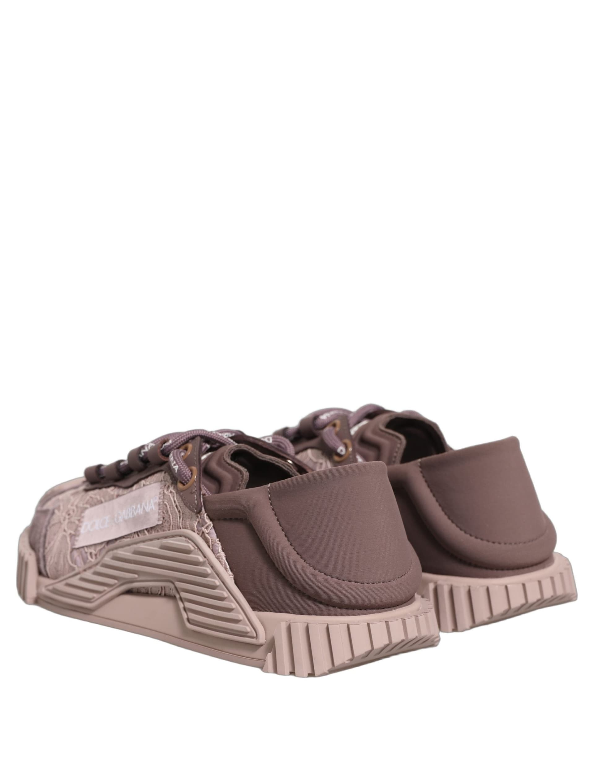 Dolce & Gabbana Pink Lace NS1 Low Top Sneaker Sports Shoes - 5