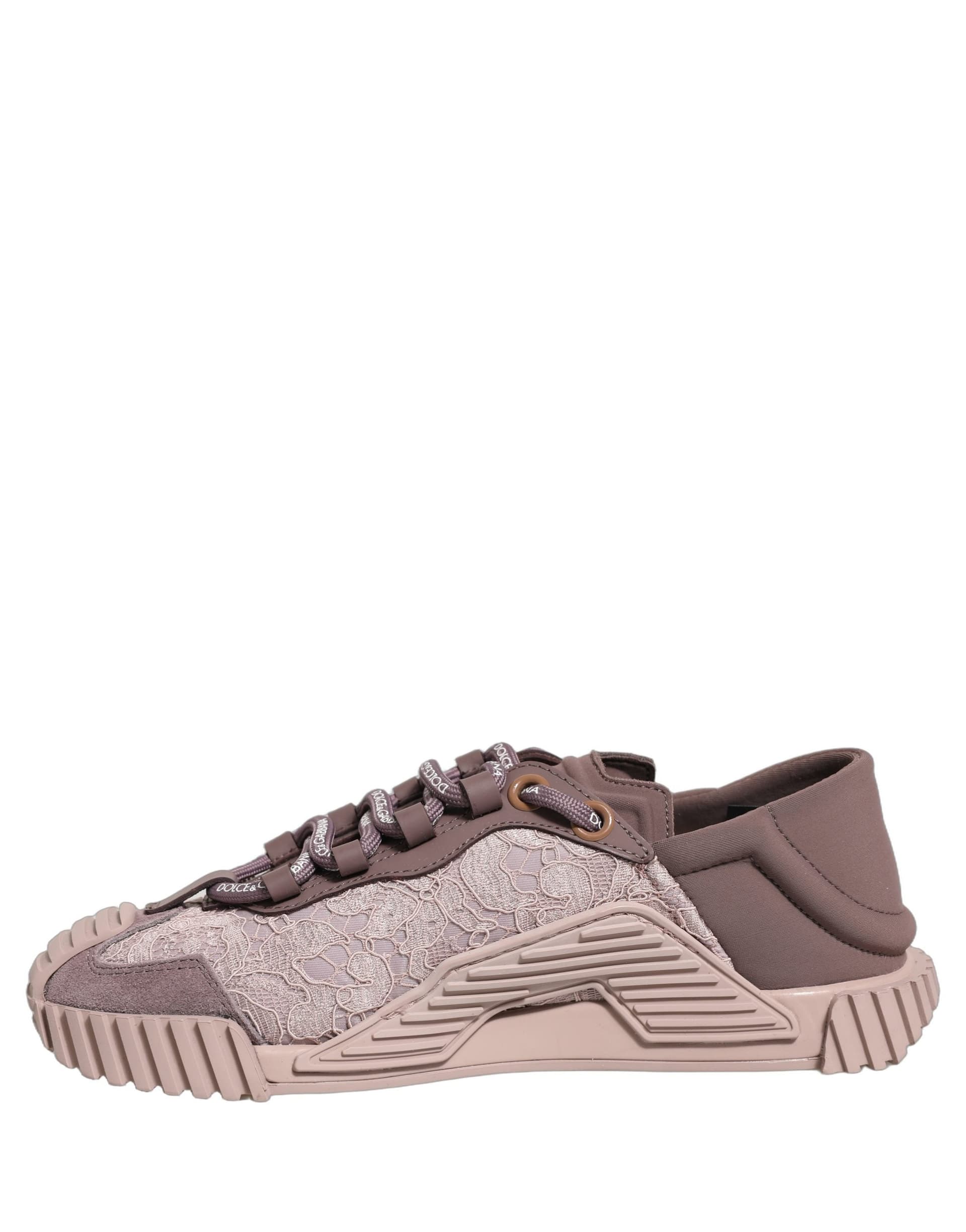 Dolce & Gabbana Pink Lace NS1 Low Top Sneaker Sports Shoes - 6