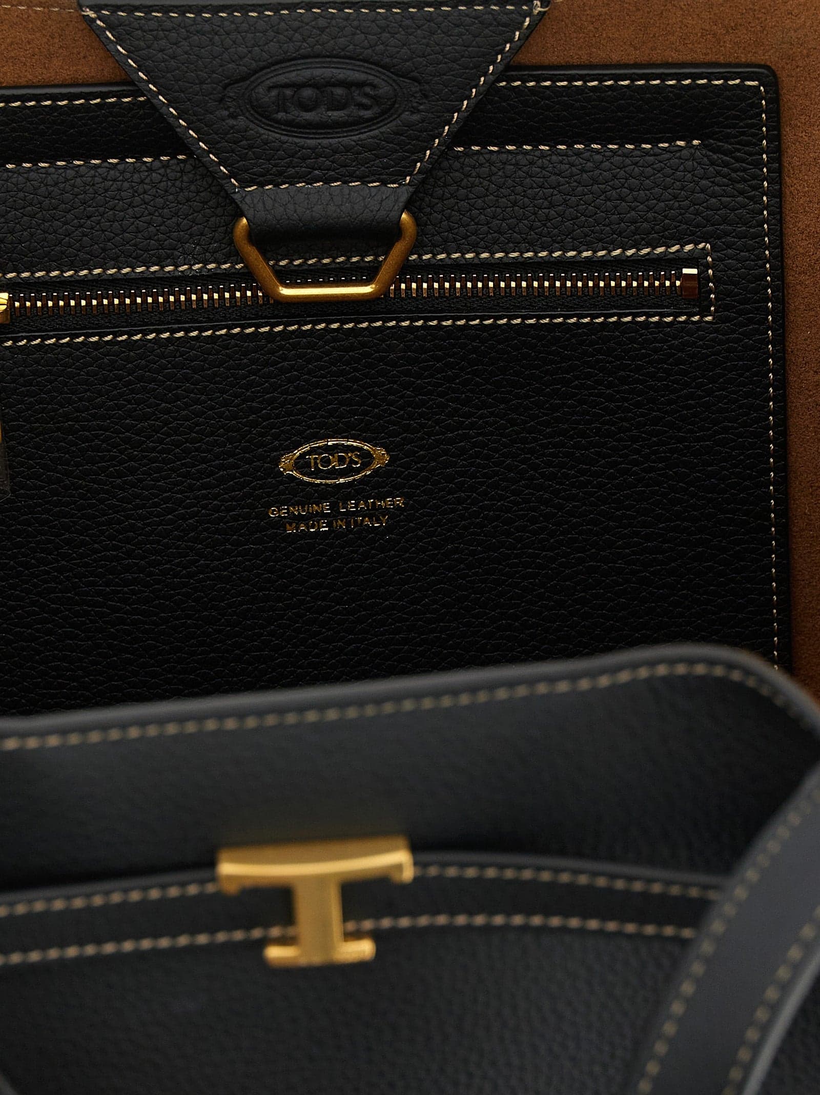 Tod's Black Calfskin Tote Bag - 4