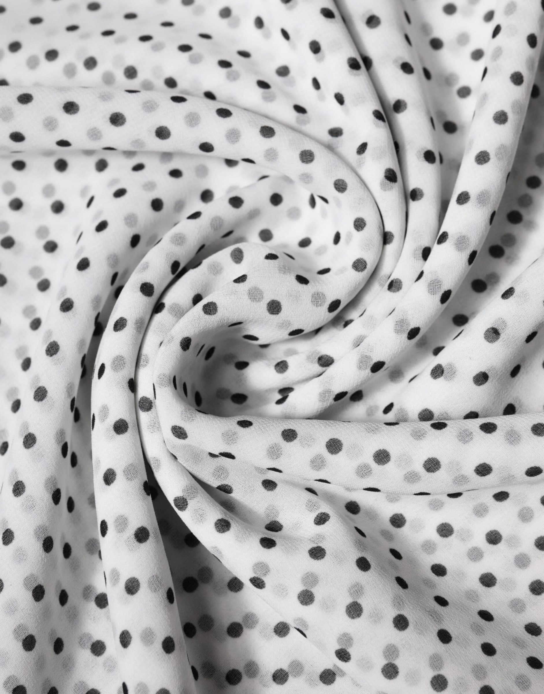 Dolce & Gabbana White Polka Dots Polyester Wrap Shawl Scarf - 4
