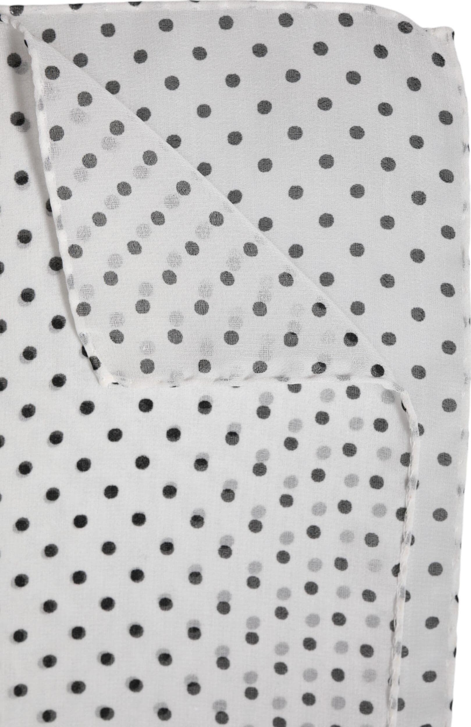 Dolce & Gabbana White Polka Dots Polyester Wrap Shawl Scarf - 5