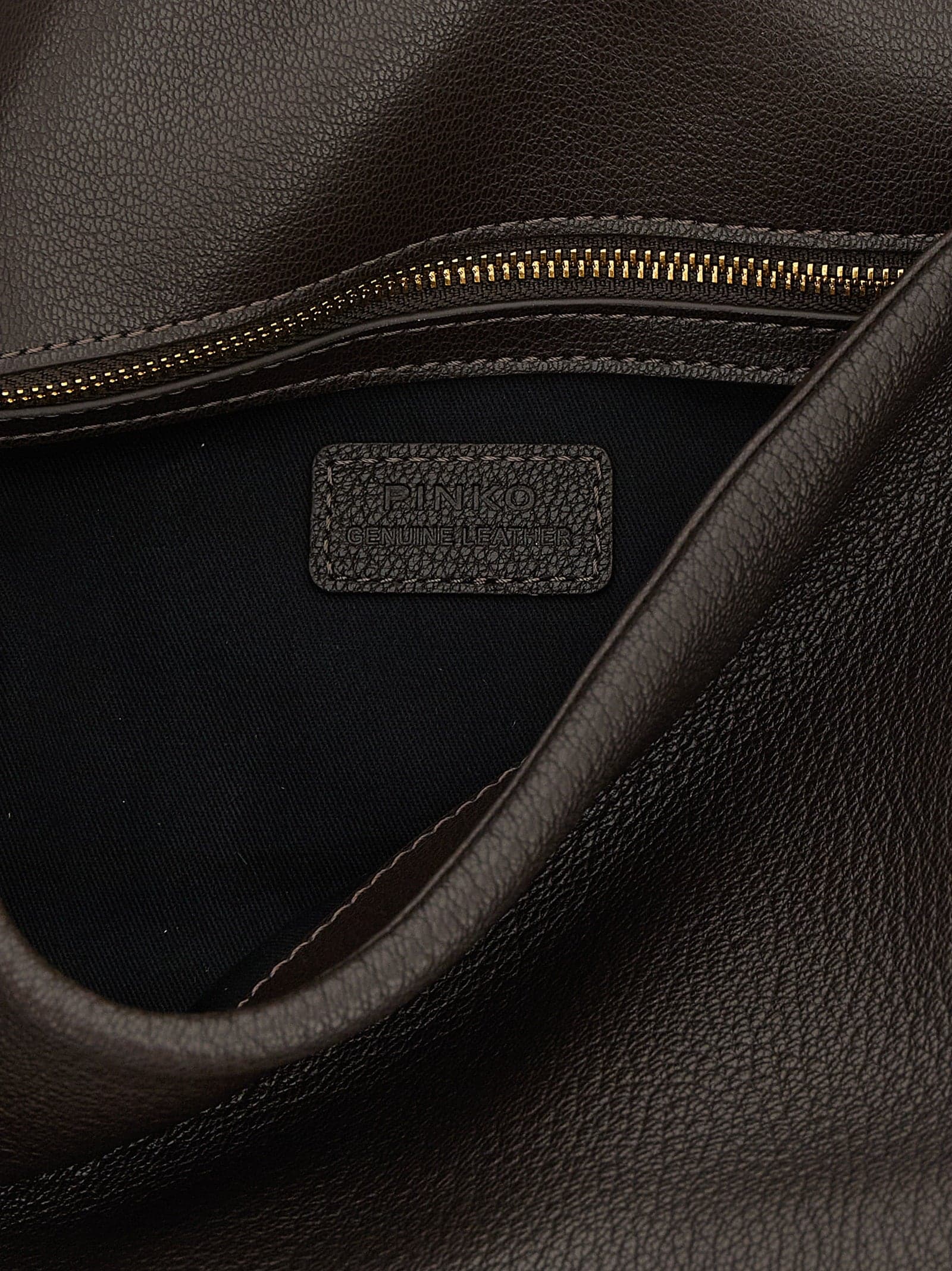 PINKO Brown Lamb Leather Shoulder Bag - 4