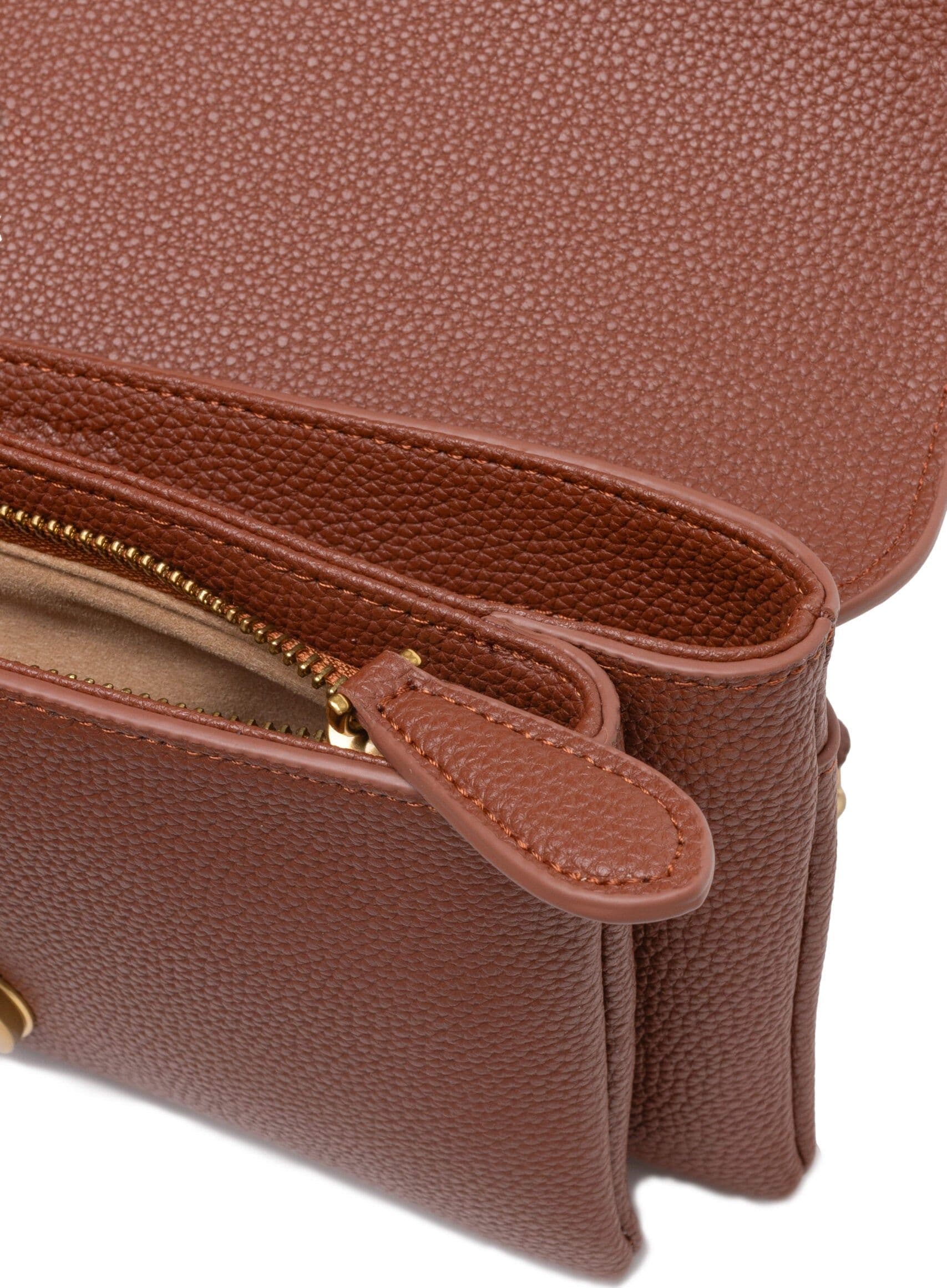PINKO Brown Leather Love Boucle Riga Shoulder Bag - 4