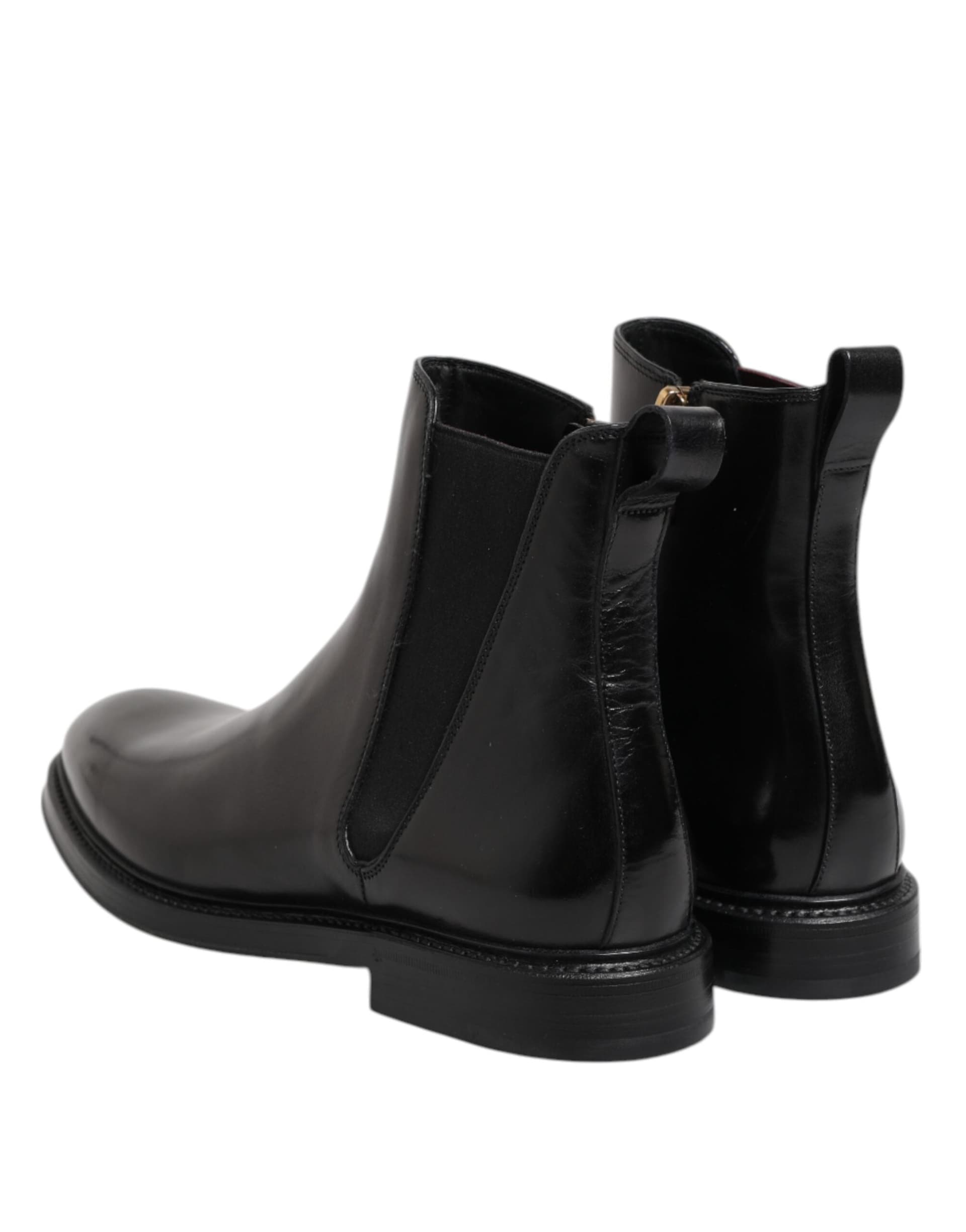 Dolce & Gabbana Black Chelsea Leather Mid Calf Boots Shoes - 4
