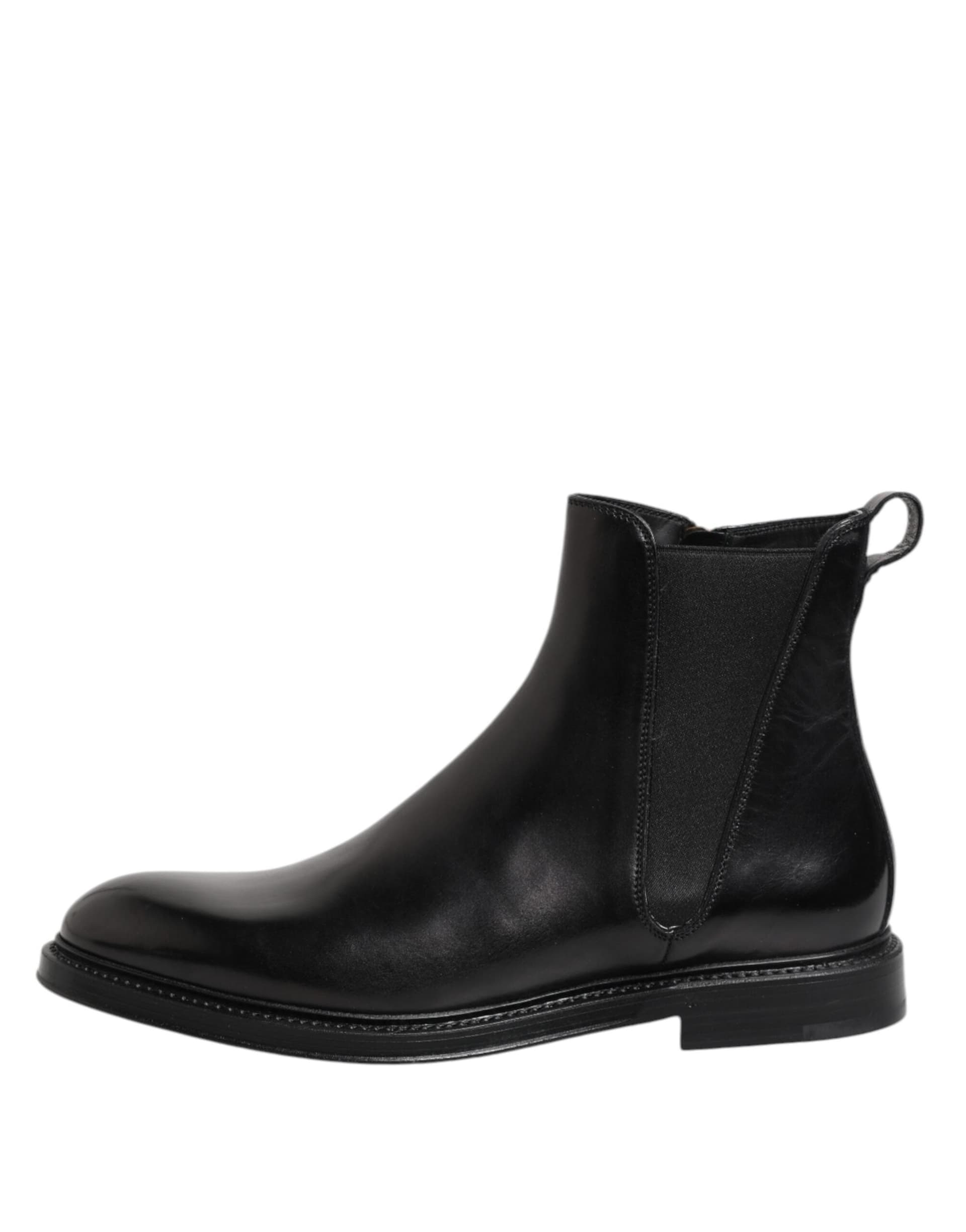 Dolce & Gabbana Black Chelsea Leather Mid Calf Boots Shoes - 5