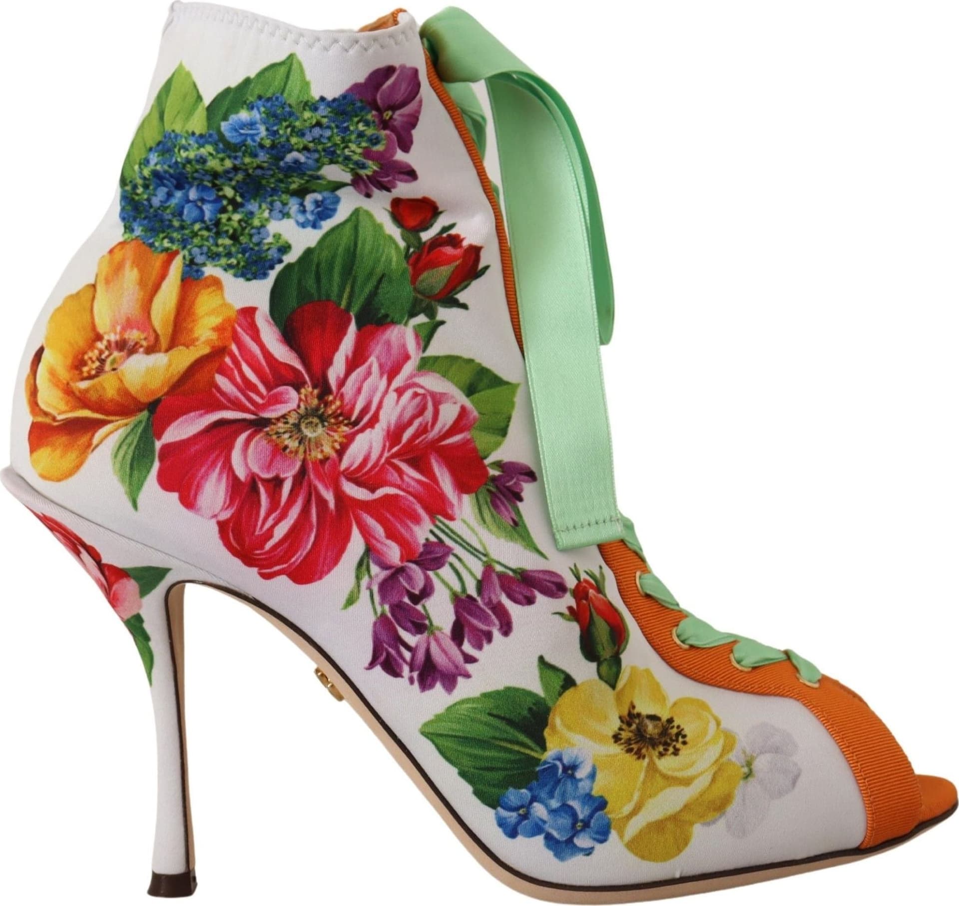 Dolce & Gabbana White Jersey Stretch Boots Open Toes Heels Shoes - 2