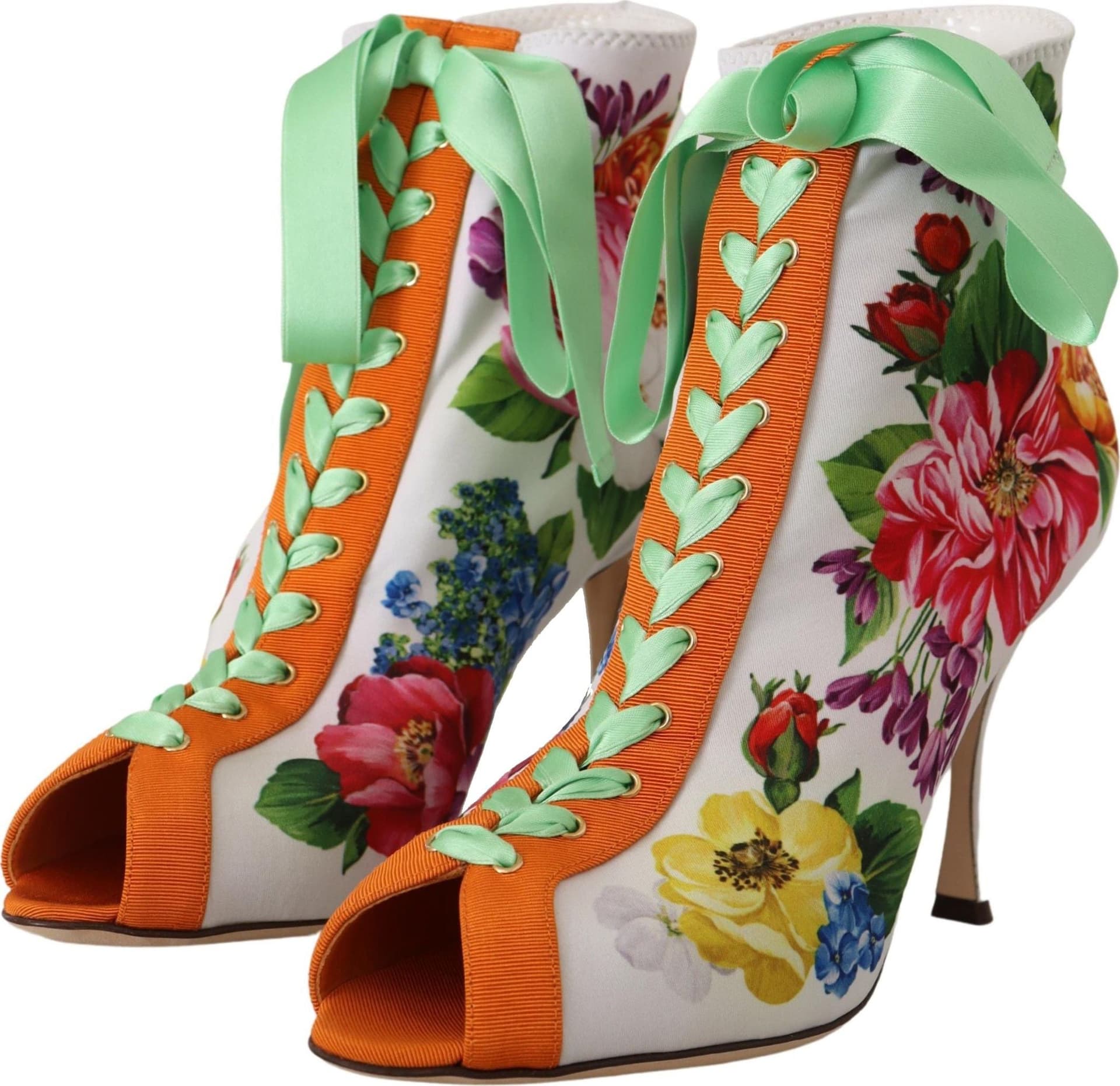 Dolce & Gabbana White Jersey Stretch Boots Open Toes Heels Shoes - 6