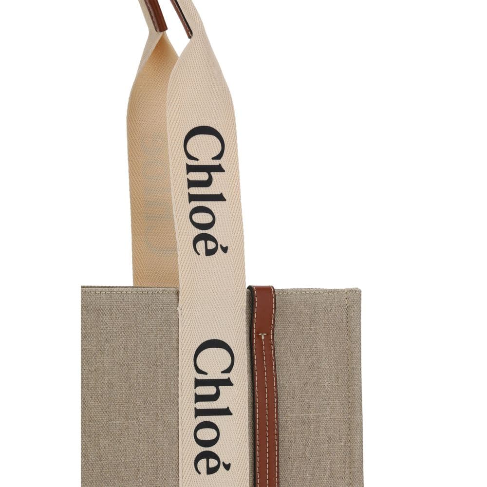 Chloé Beige Linen Handbag - 4