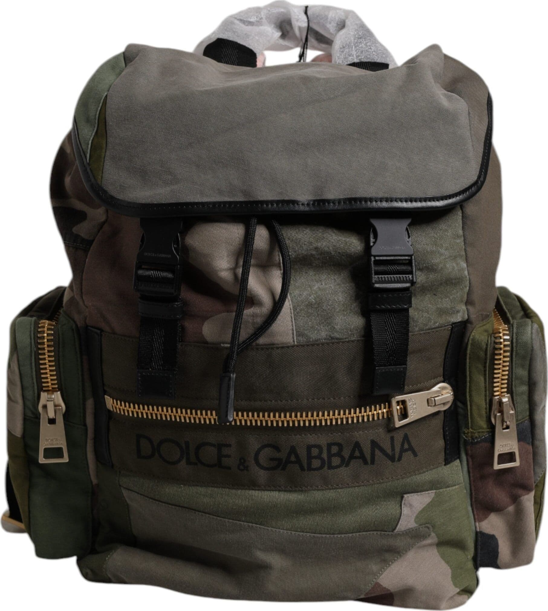 Dolce & Gabbana Military Green Patchwork School Backpack Bag - 6