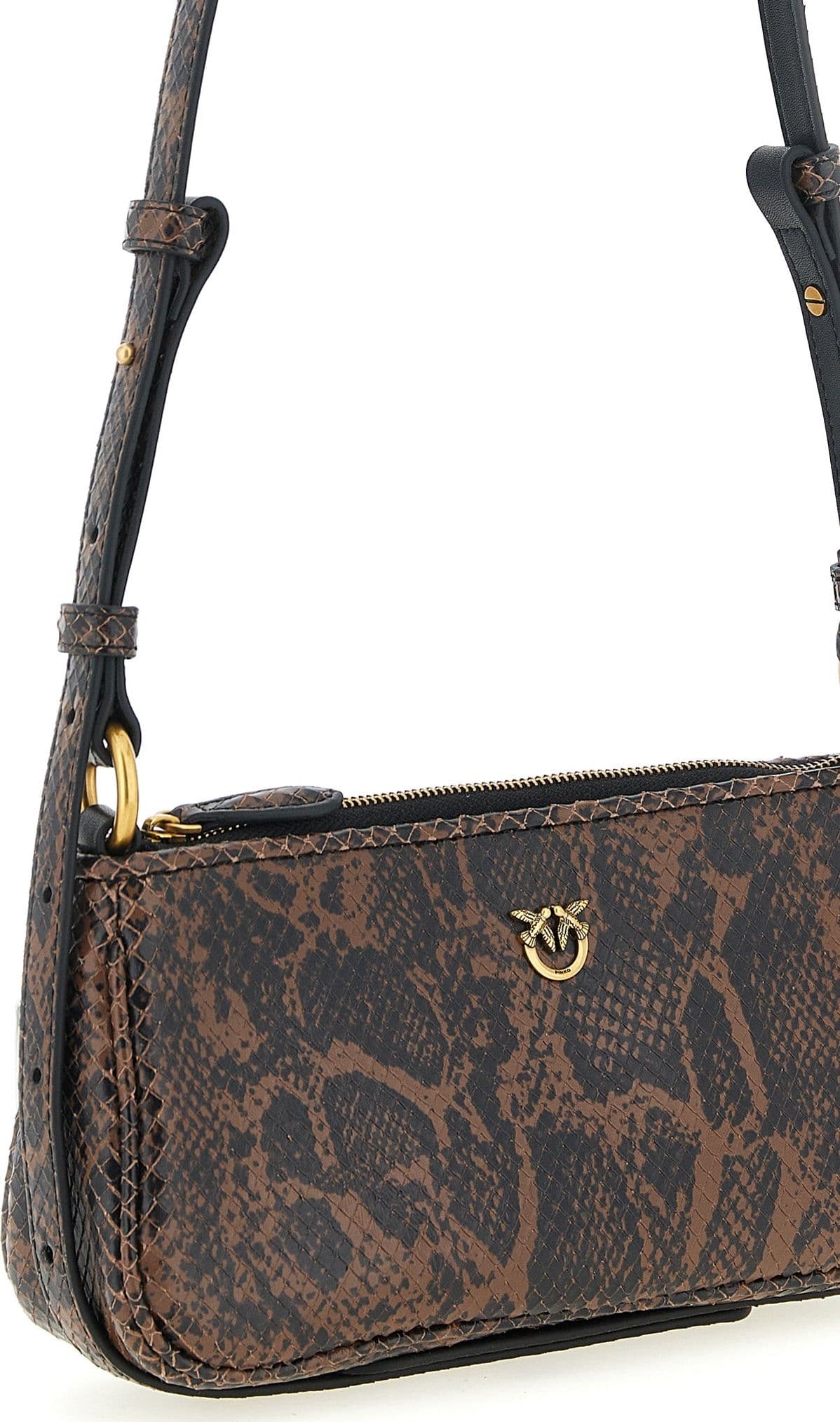 PINKO Brown Calfskin Crossbody Bag - 3