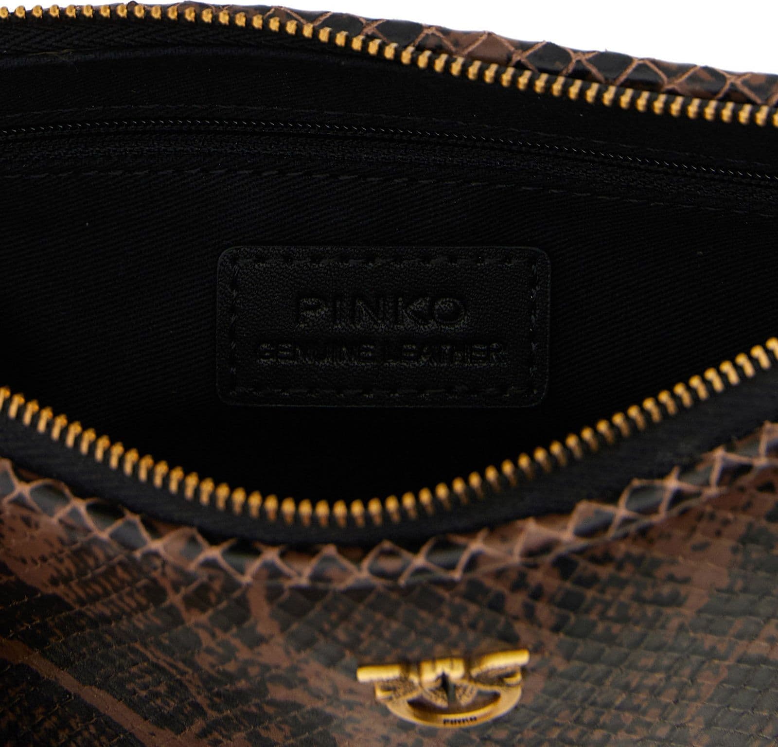 PINKO Brown Calfskin Crossbody Bag - 4