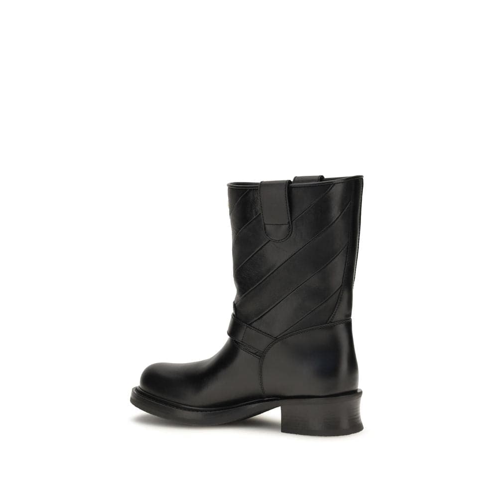 Valentino Garavani Black Calf Leather Bos Taurus Ankle Boots - 3