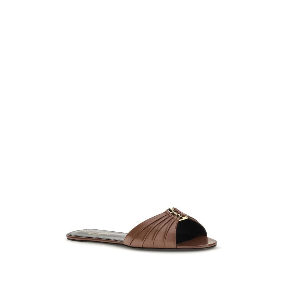 Saint Laurent Brown Calf Leather Bos Taurus Mules - 2