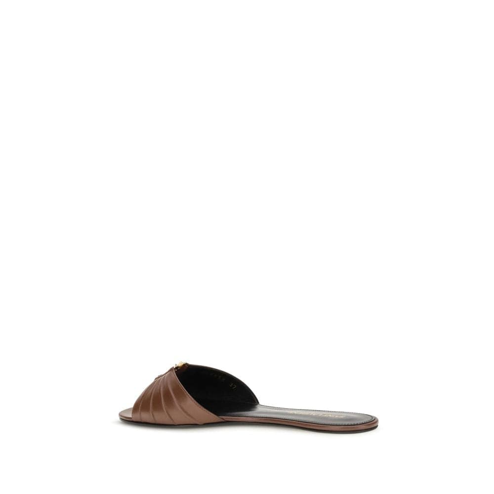 Saint Laurent Brown Calf Leather Bos Taurus Mules - 3