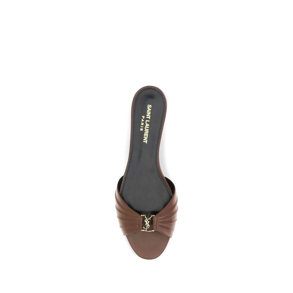 Saint Laurent Brown Calf Leather Bos Taurus Mules - 4
