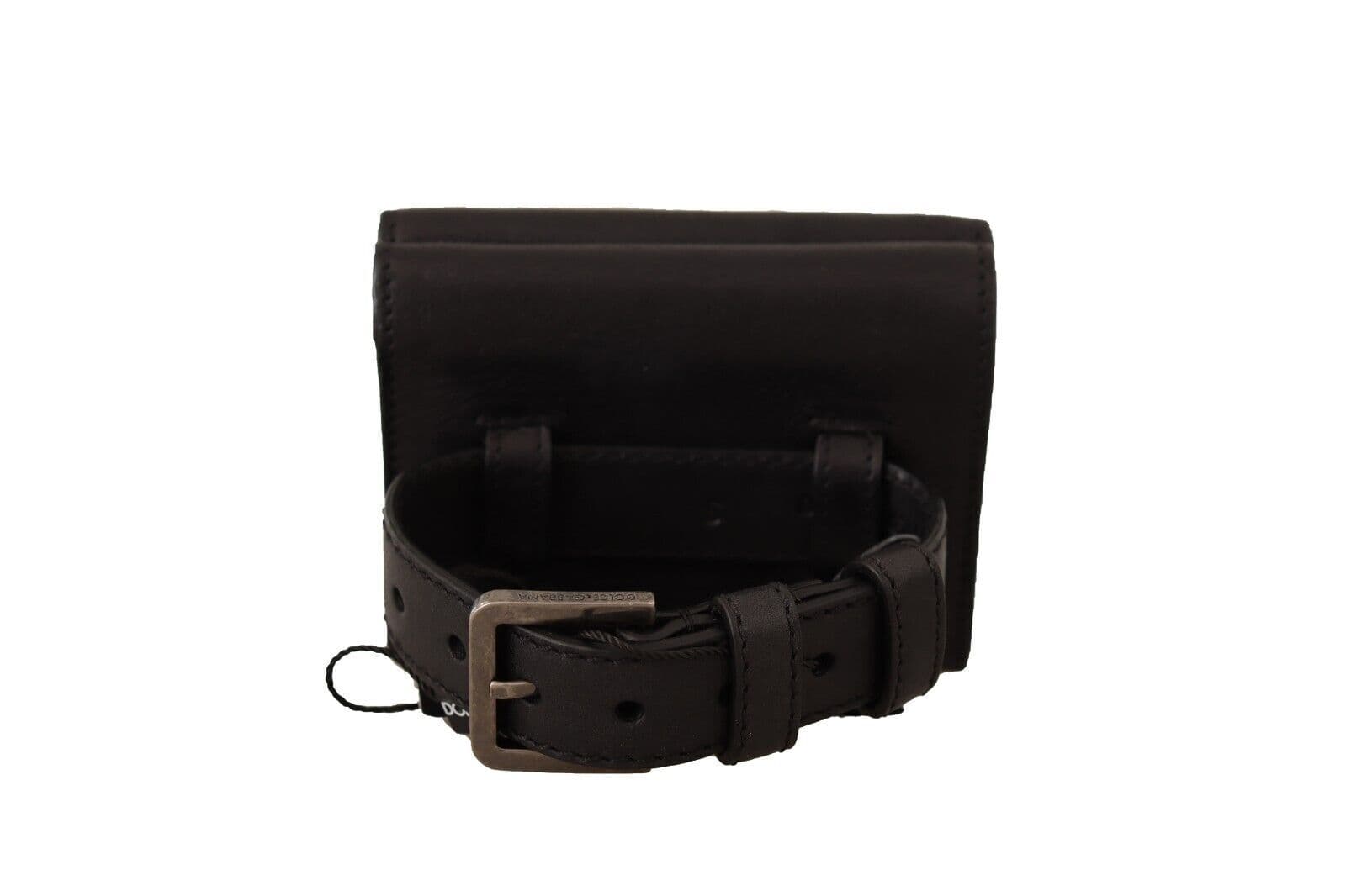 Dolce & Gabbana Black Leather Trifold Purse Belt Multi Kit Wallet - 3